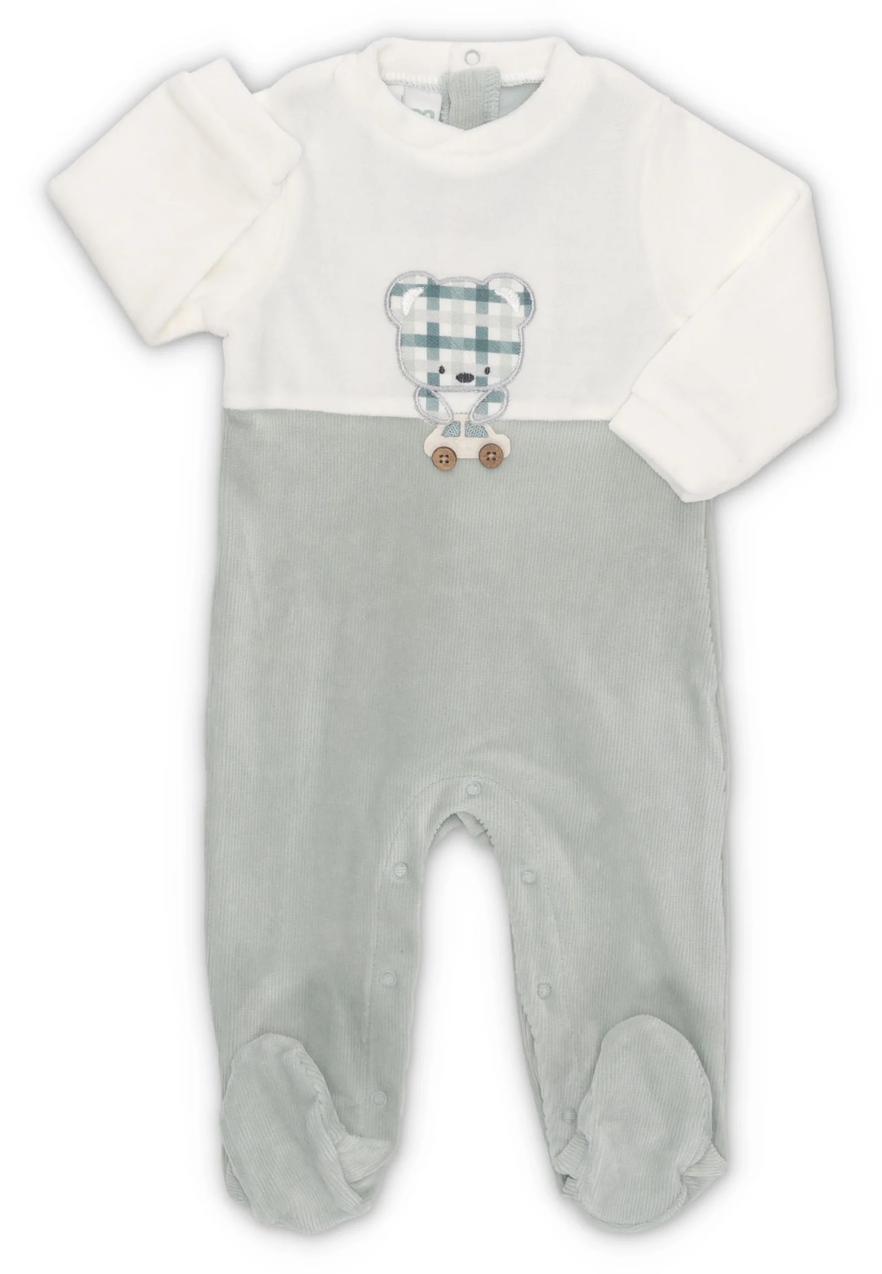 Tutina con piedini in ciniglia iDo baby ricamo orsetto