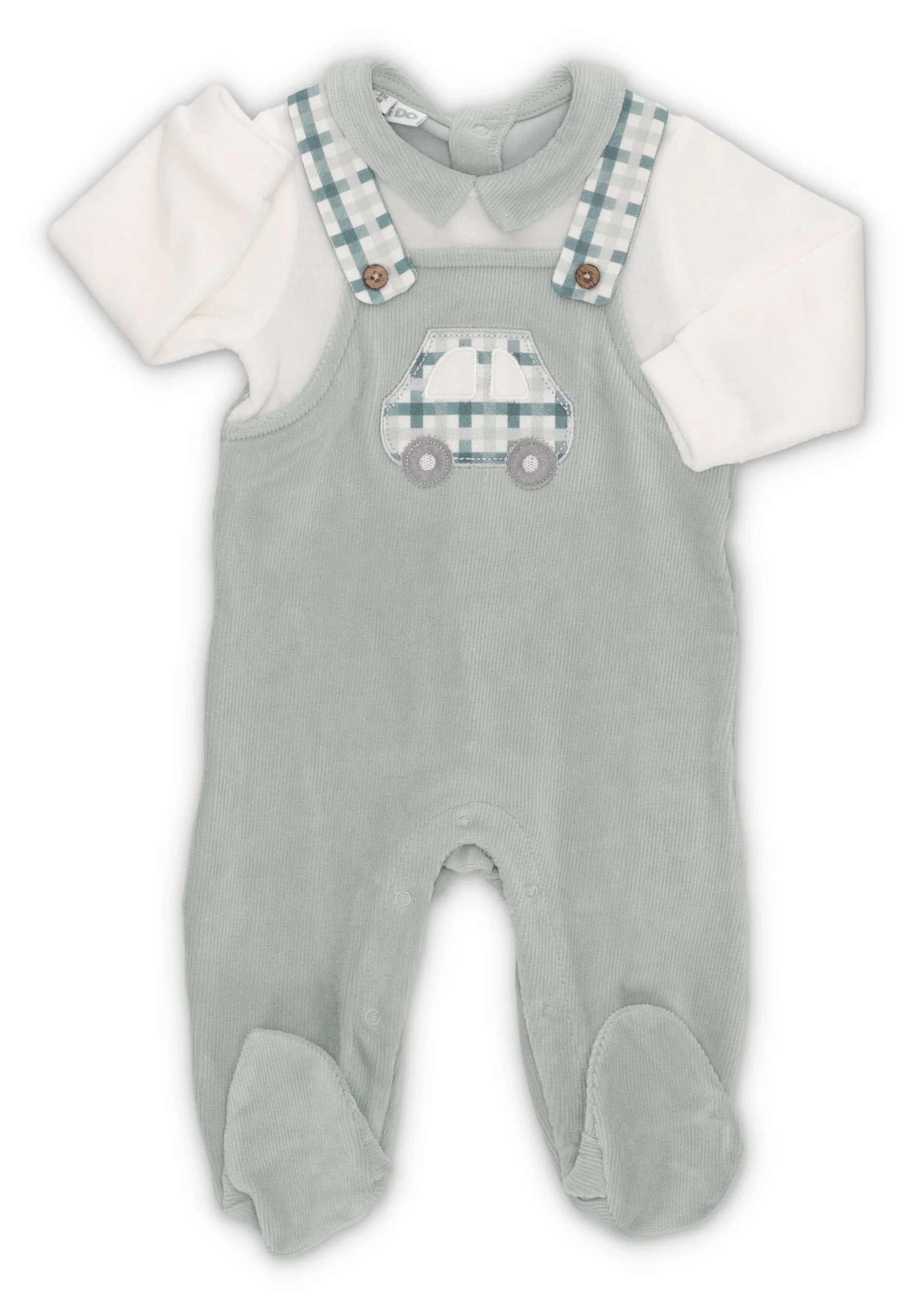 Tutina con piedini in ciniglia taglio salopette iDo baby