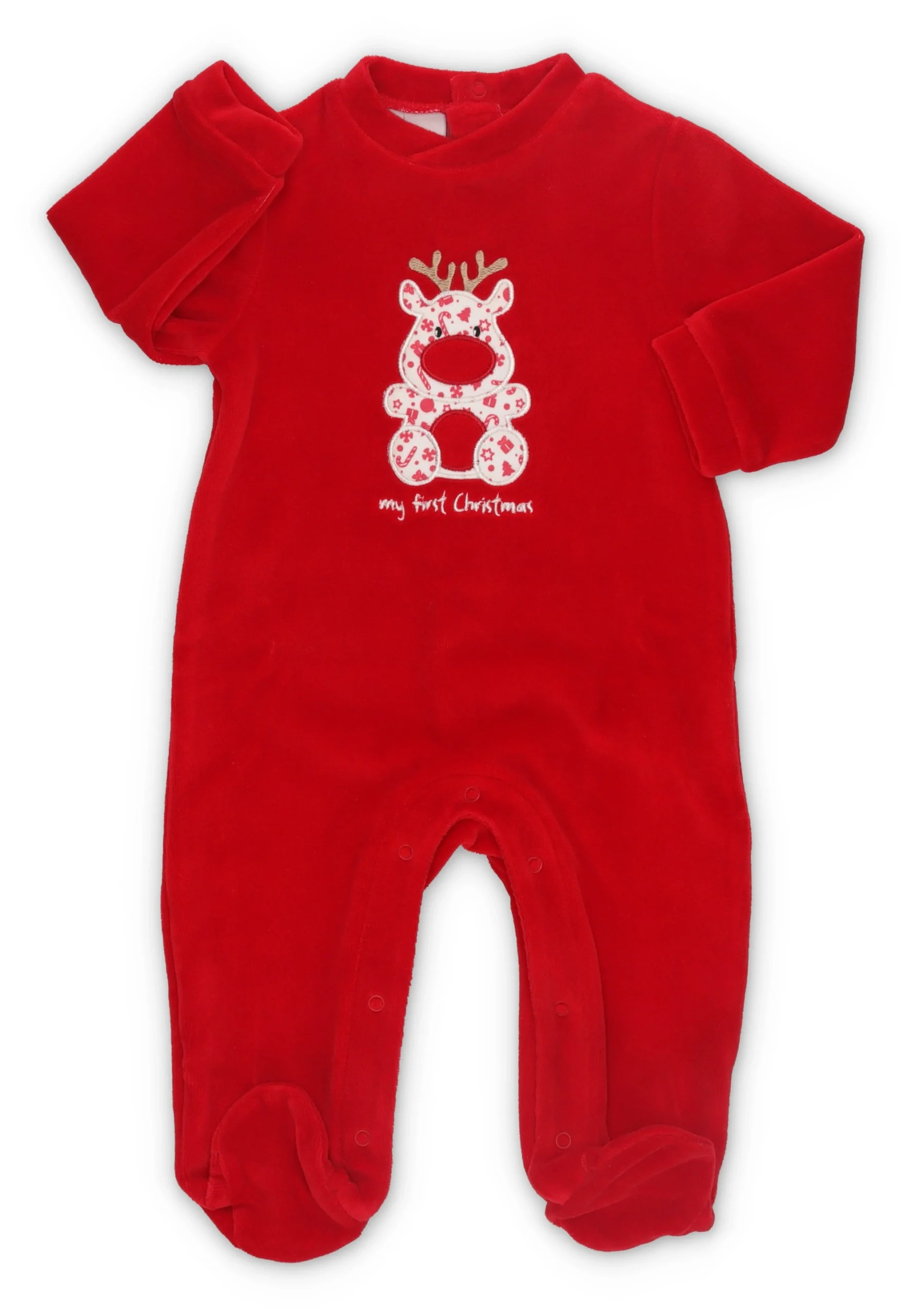 Tutina in ciniglia baby iDo con renna primo Natale