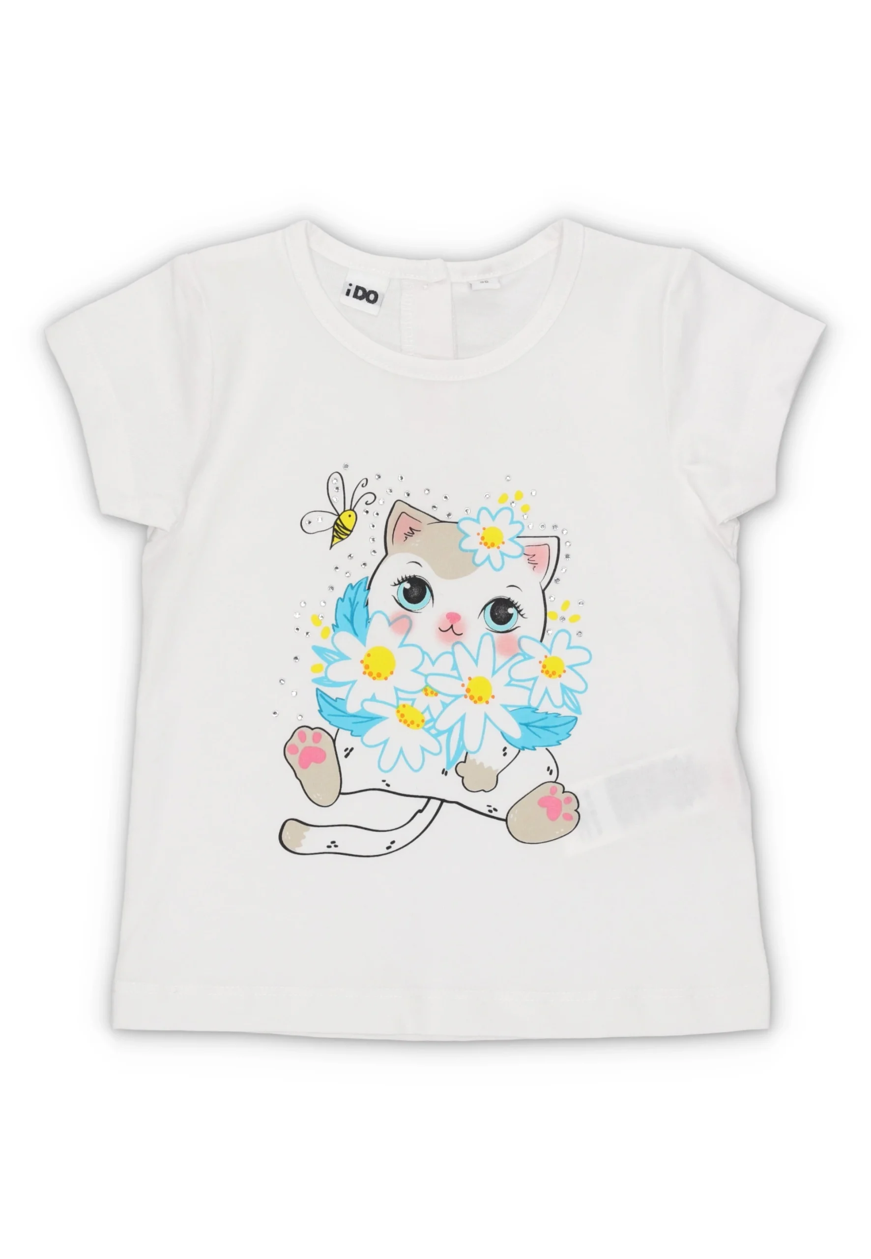 T-shirt con stampa gattino e strass iDo bimba art. 4B545G1