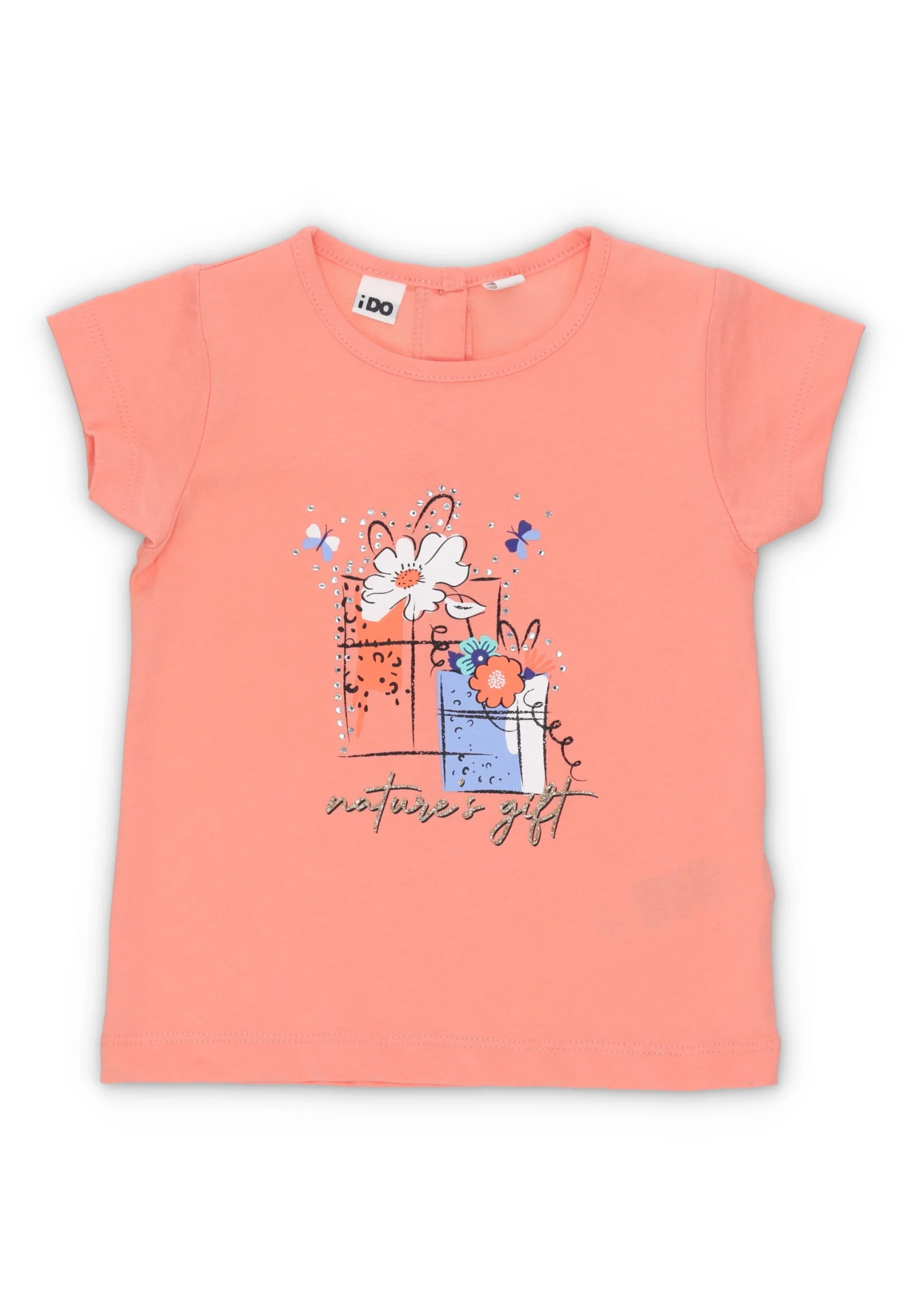 T-shirt con stampa fiori e strass iDo bimba art. 4B545G2