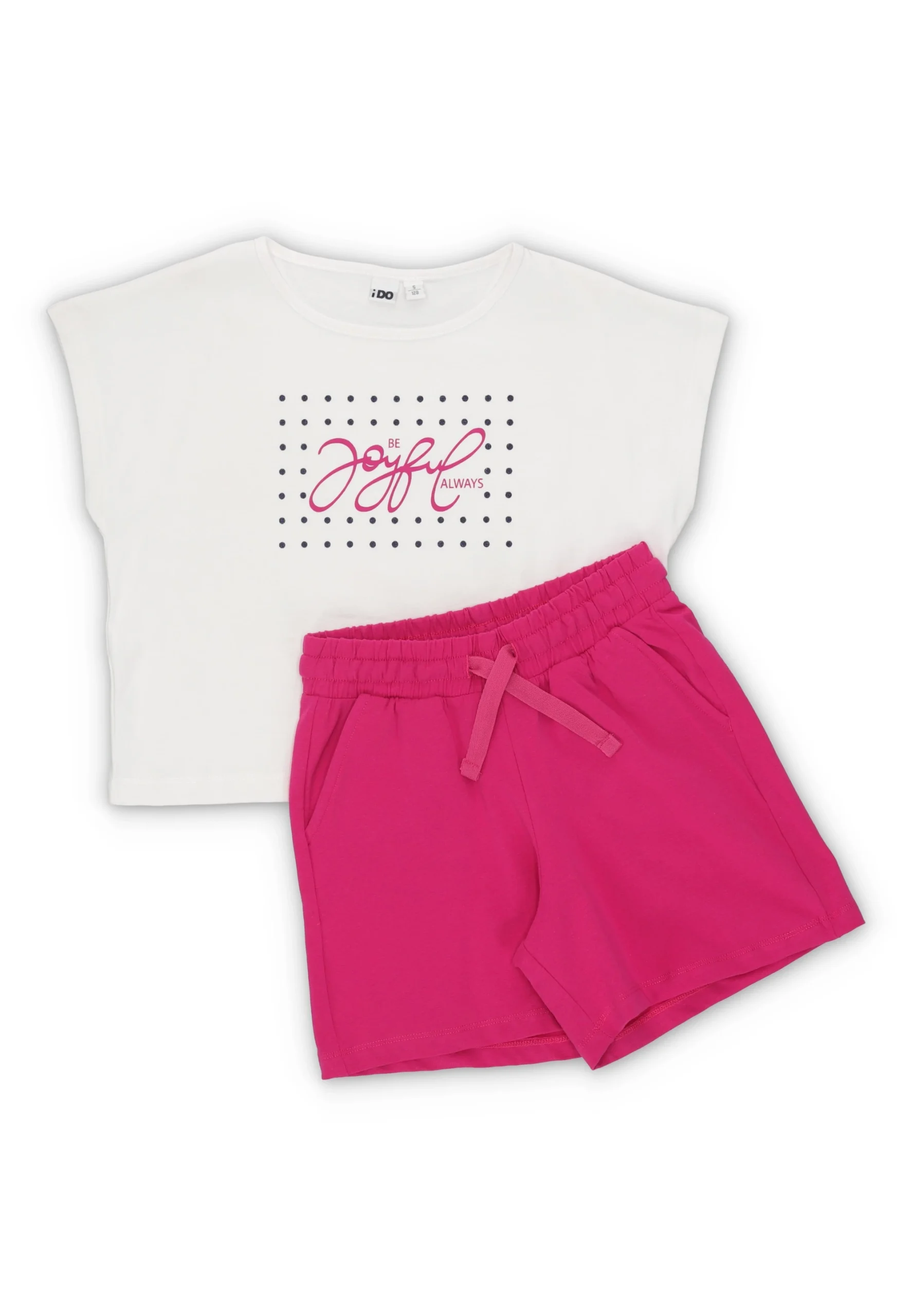 Completo corto in jersey ragazza iDo con stampa art.4B869G1