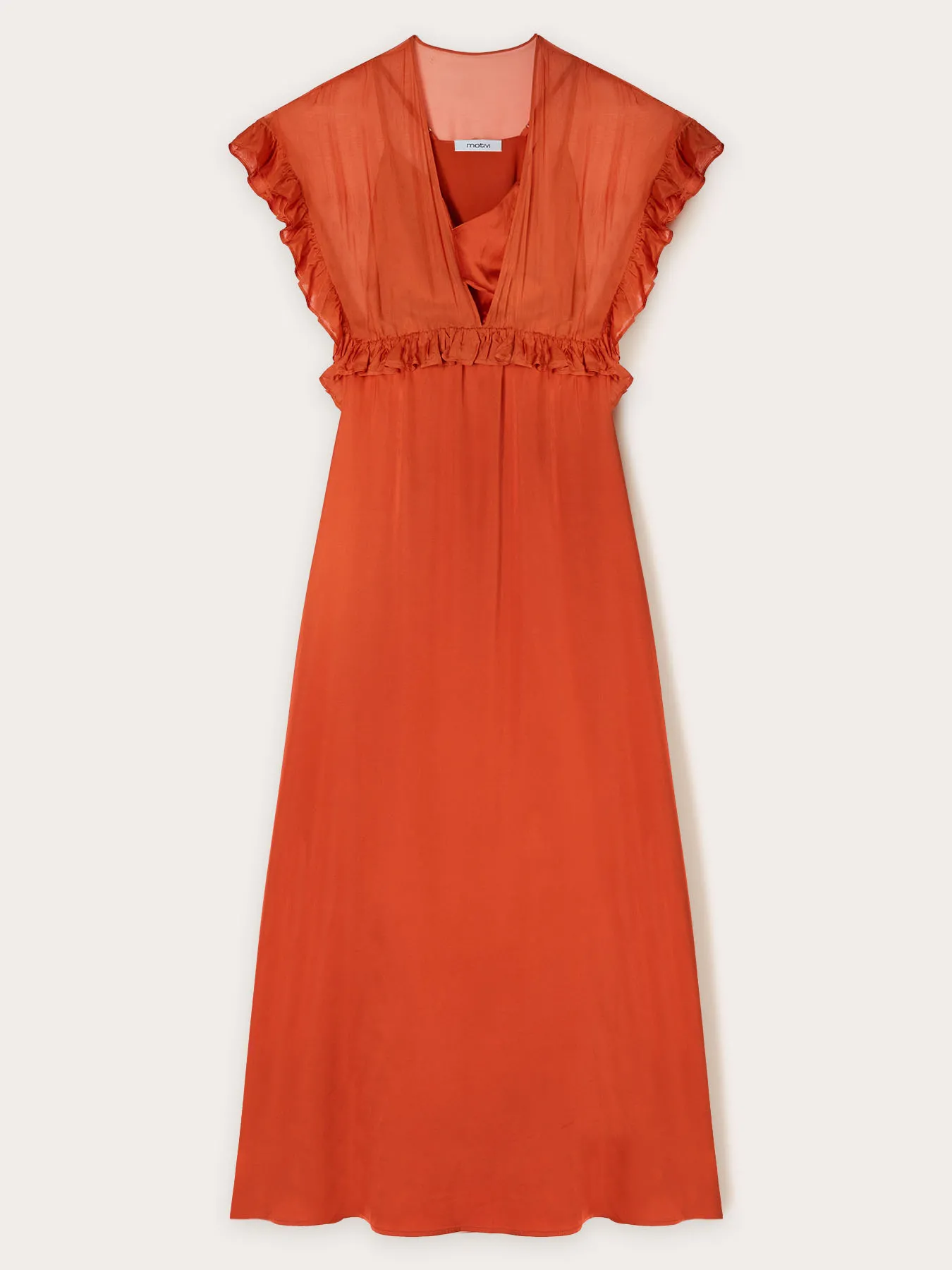 Vestito lungo con volants