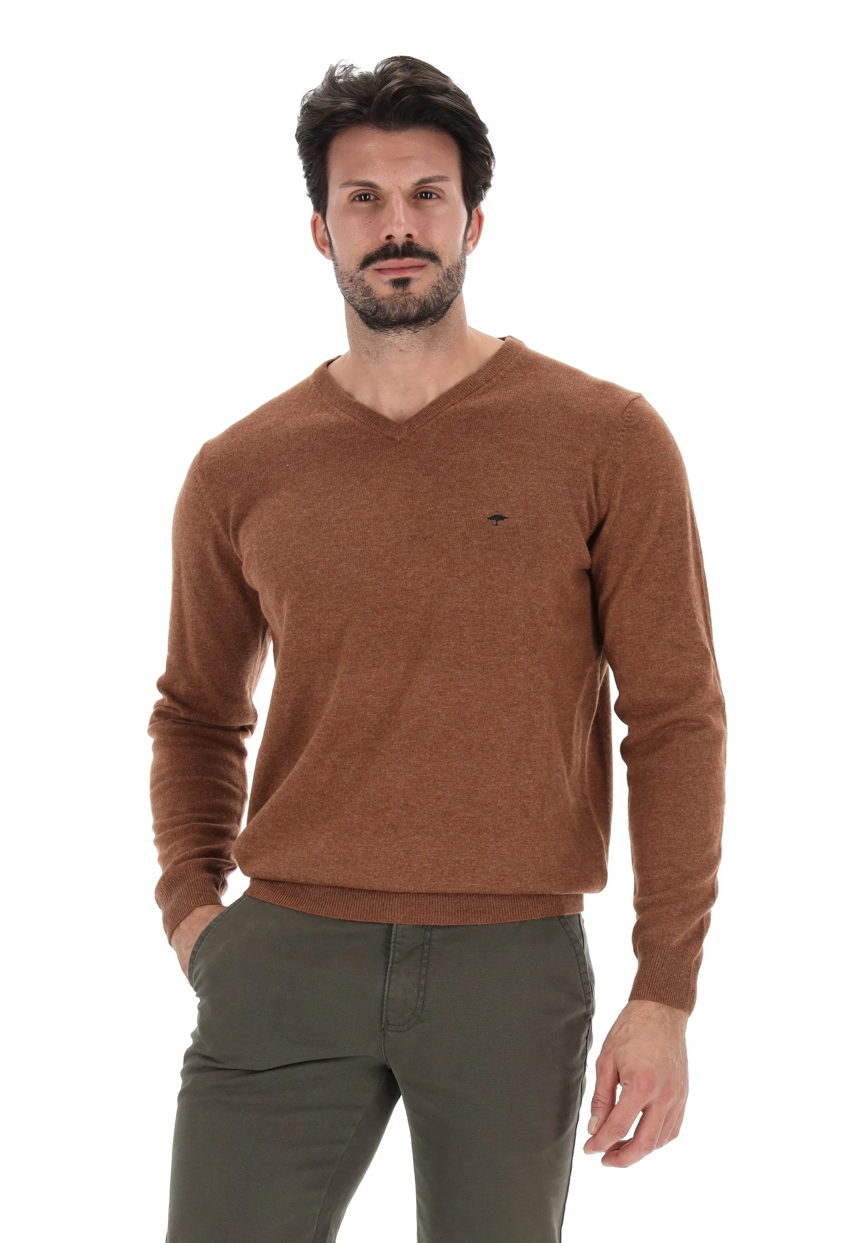 Maglioncino scollo a V Fynch Hatton in lana misto cashmere