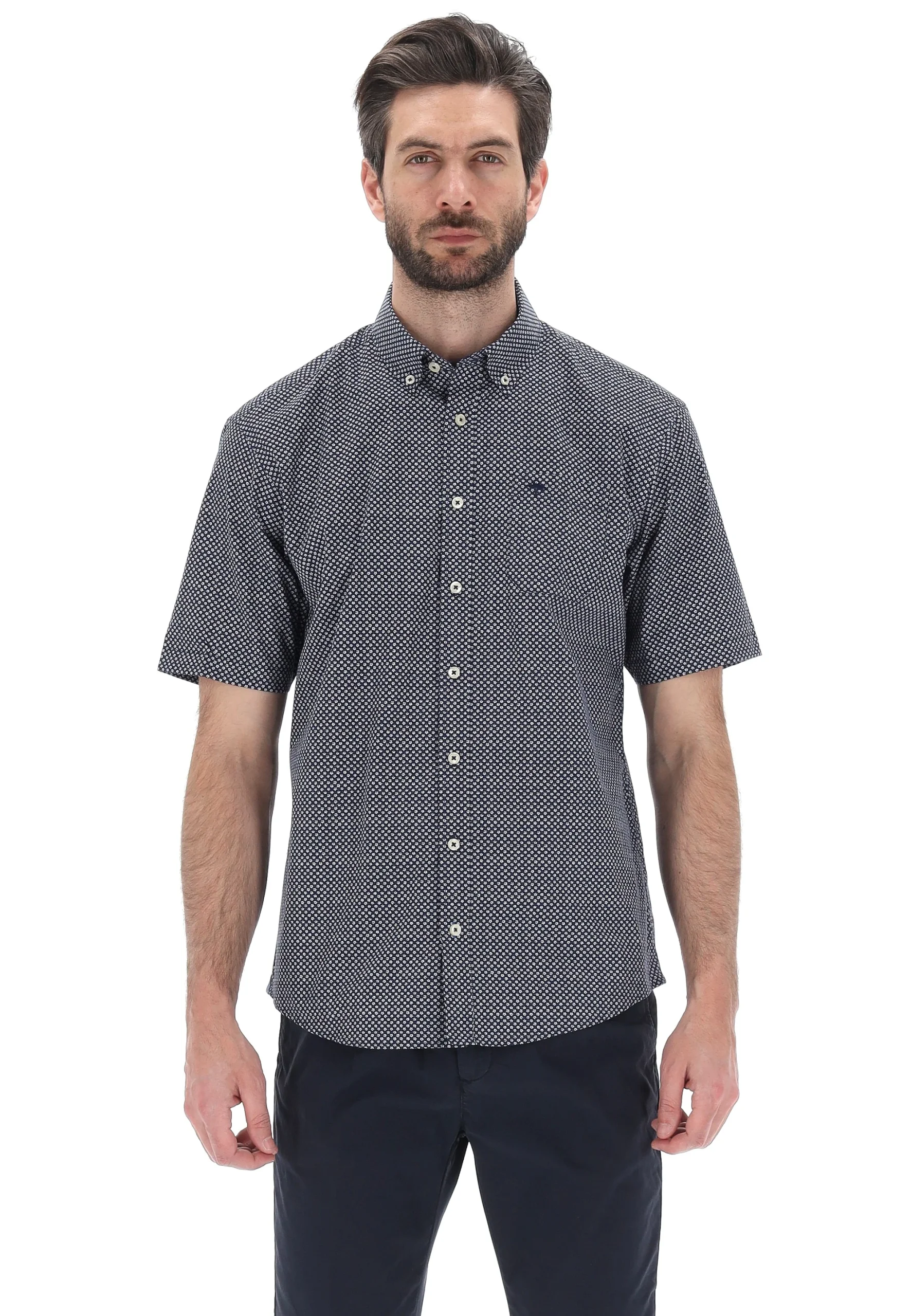 Camicia manica corta in microfantasia floreale Fynch Hatton uomo