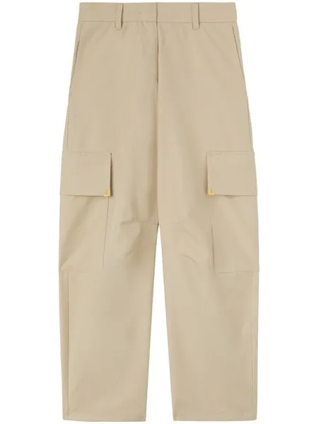 Palm Angels Donna Pantalone cargo carrot beige