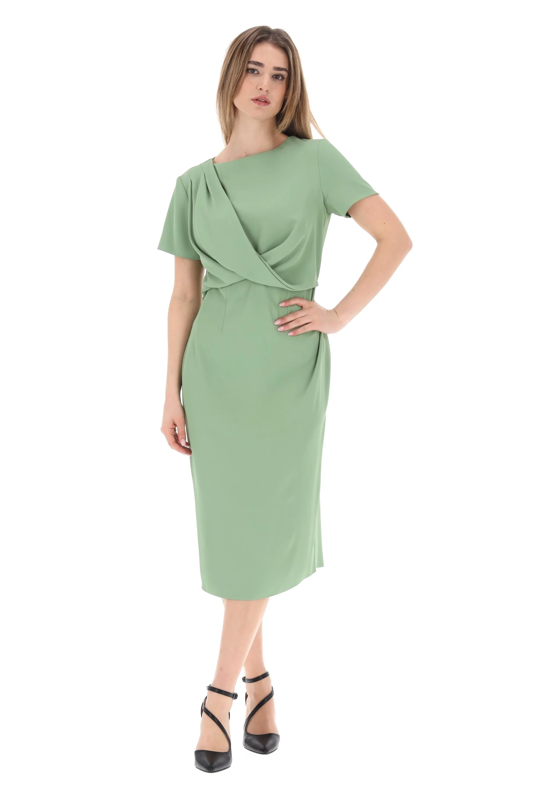 Abito Sandro Ferrone donna con drappeggio diagonale e aperture