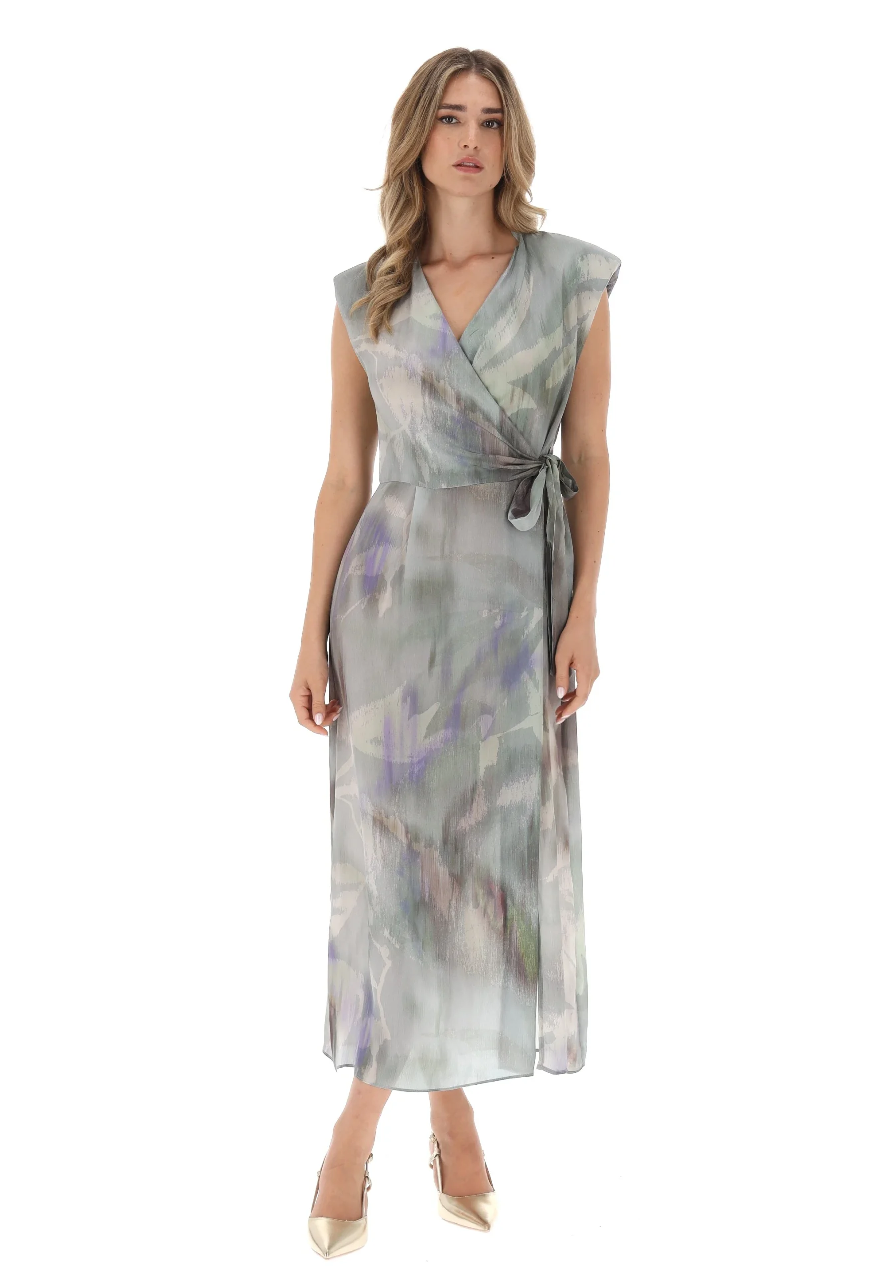 Vestito midi Sandro Ferrone in viscosa S23XBEBOLLINO