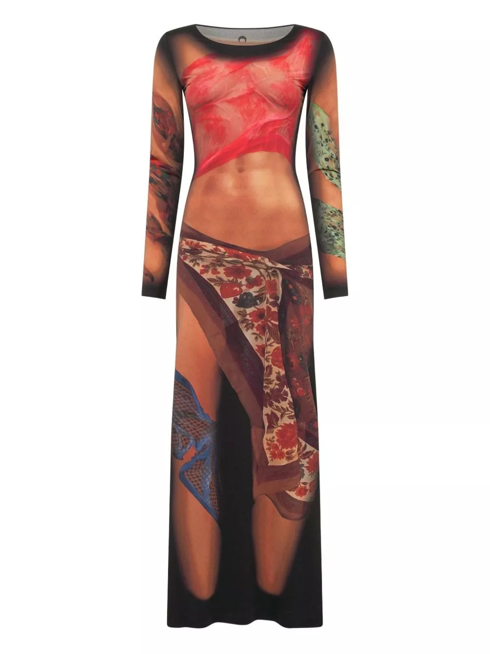 Abito lungo draped statue di Marine serre