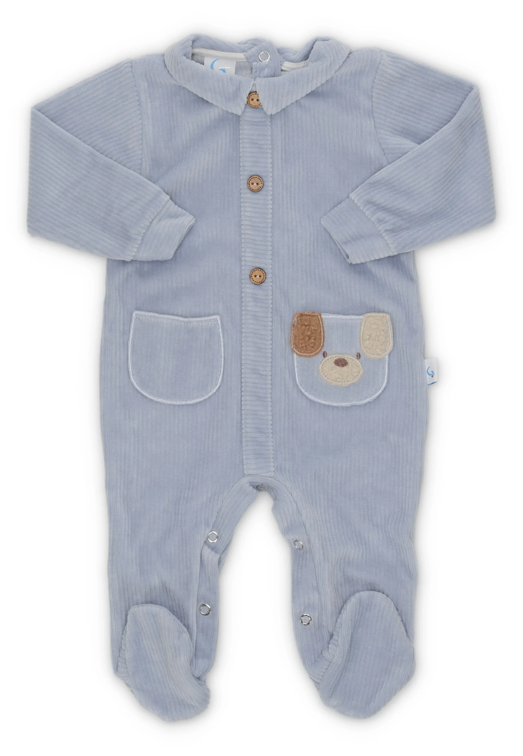 Tutina neonato in ciniglia Gary taschino e cagnolino