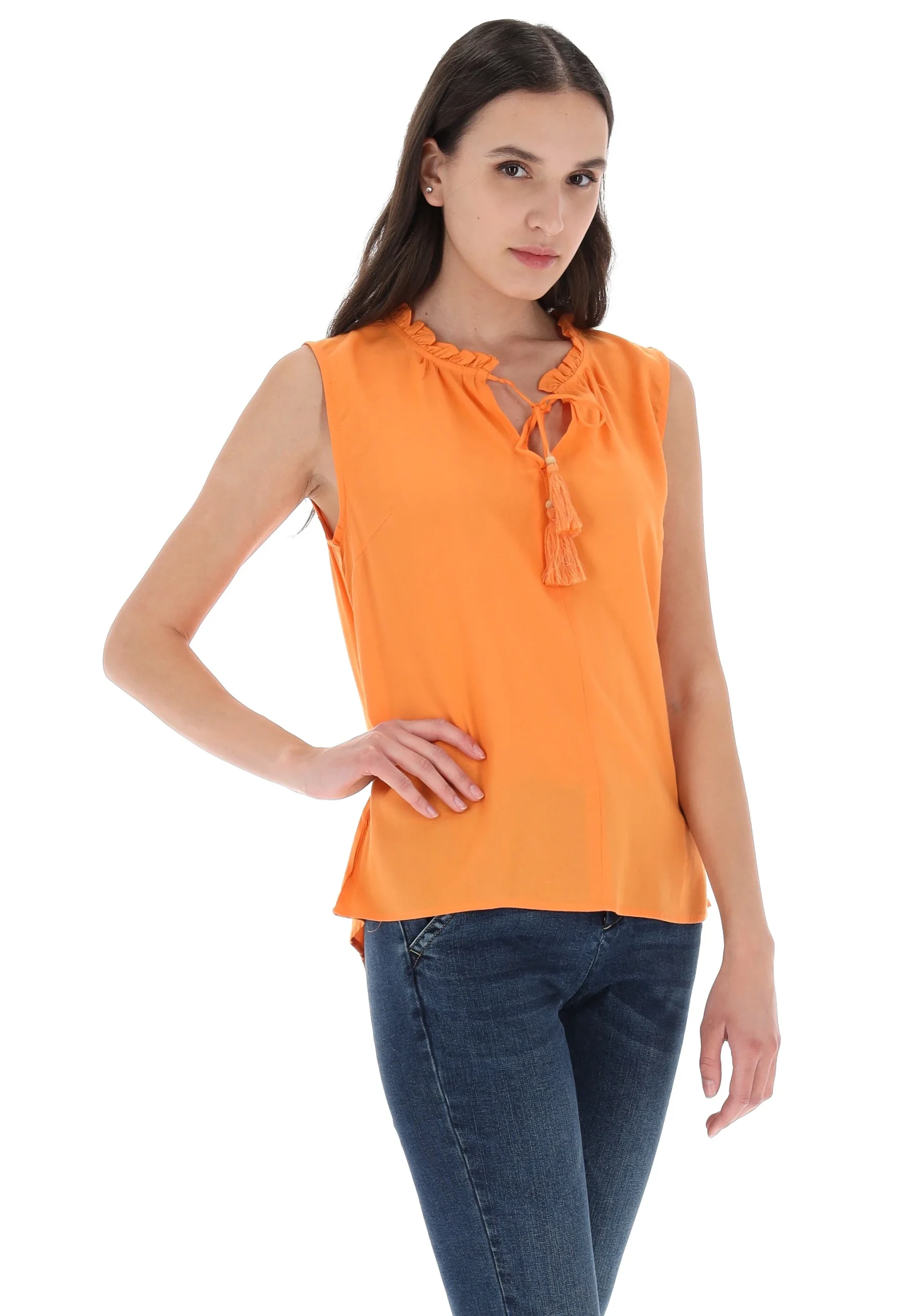 Canotta Tiffosi con rouches e laccetto con nappine