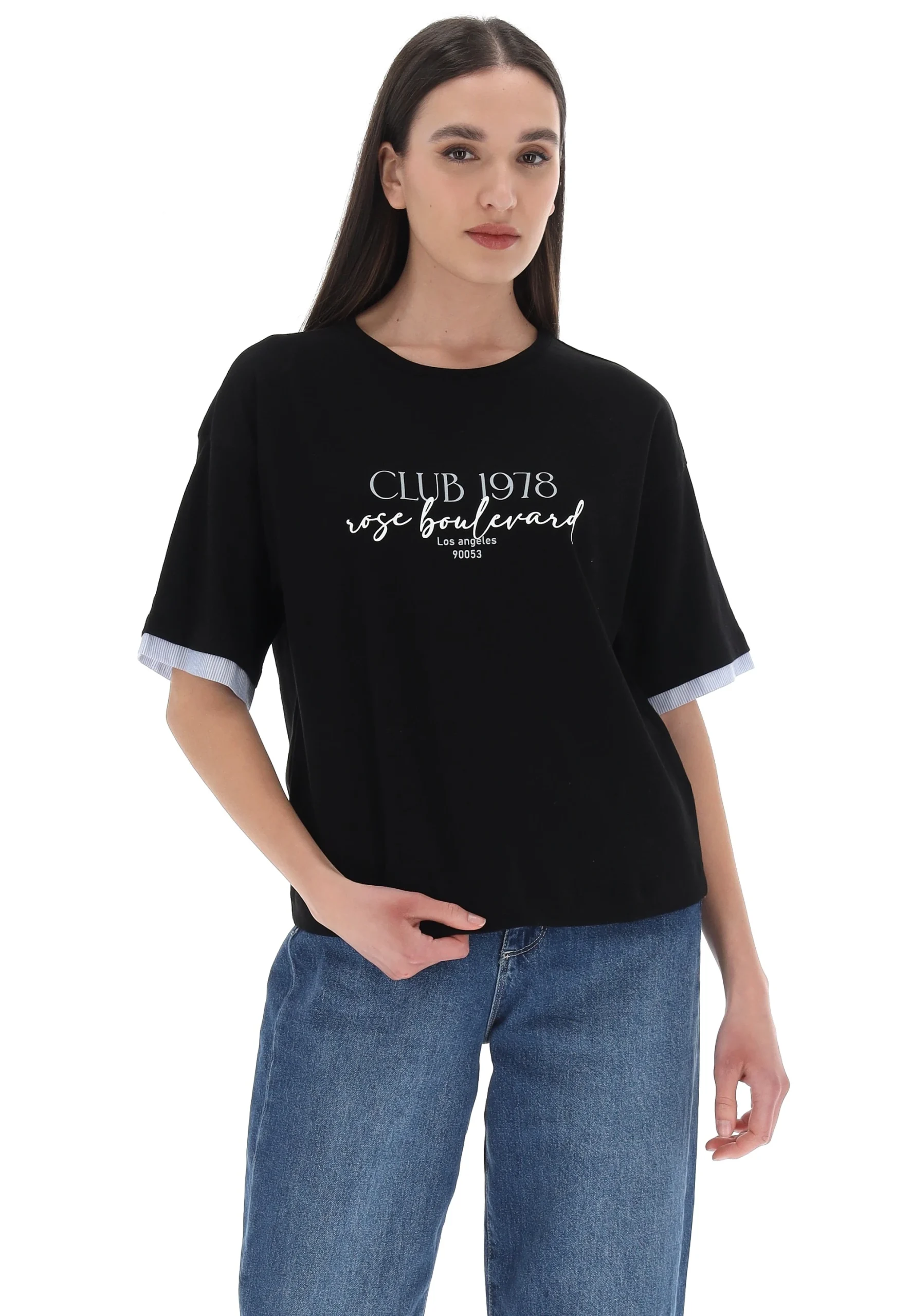 T-shirt manica corta con bordini rigati Tiffosi art. 10059468