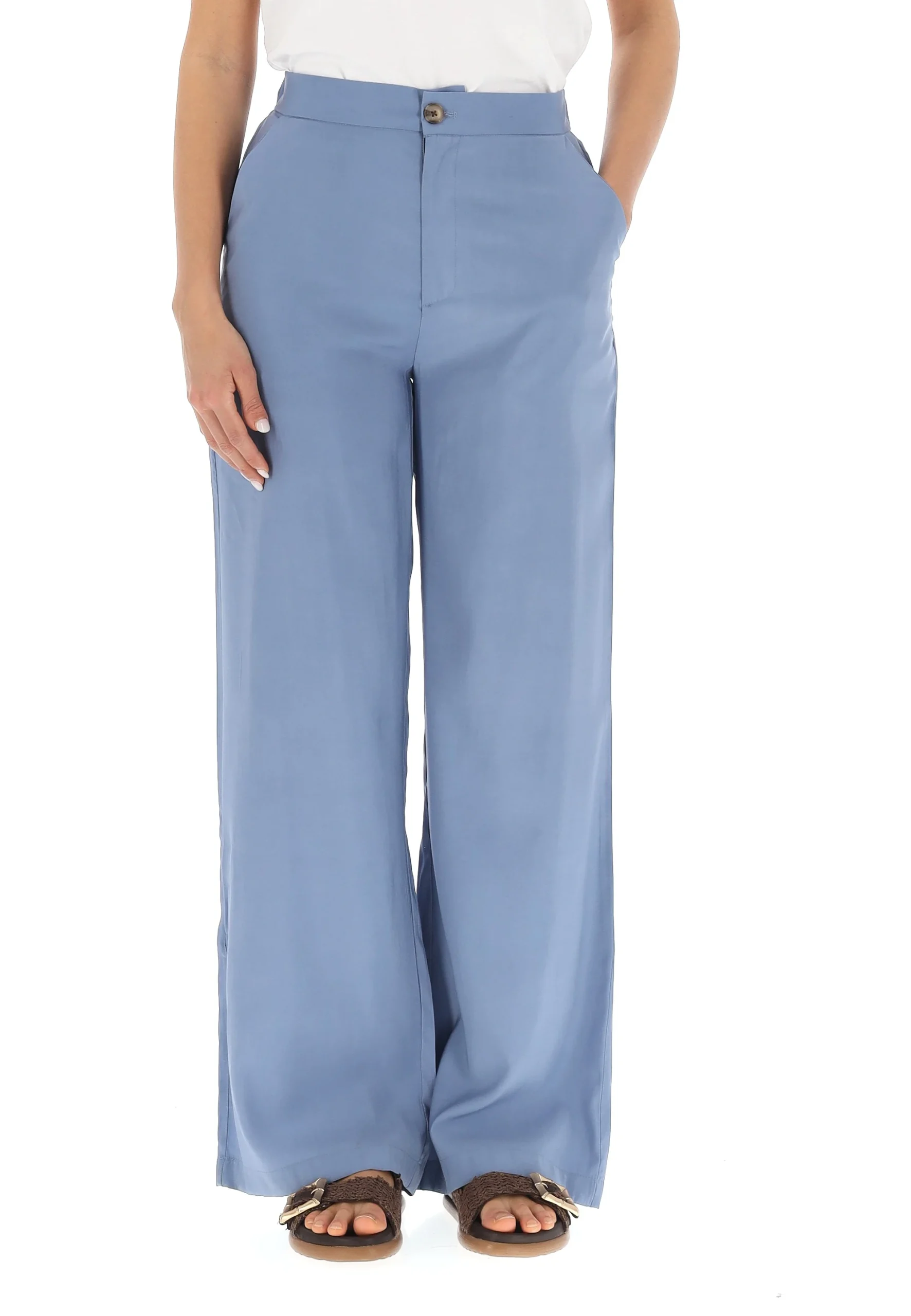 Pantalone fluido Tiffosi donna in viscosa con vita elasticizzata