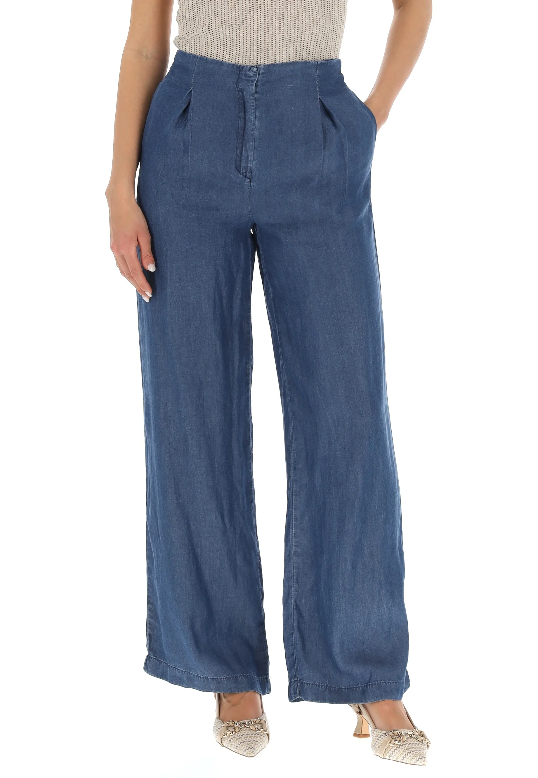 Pantalone chambray con pinces Tiffosi