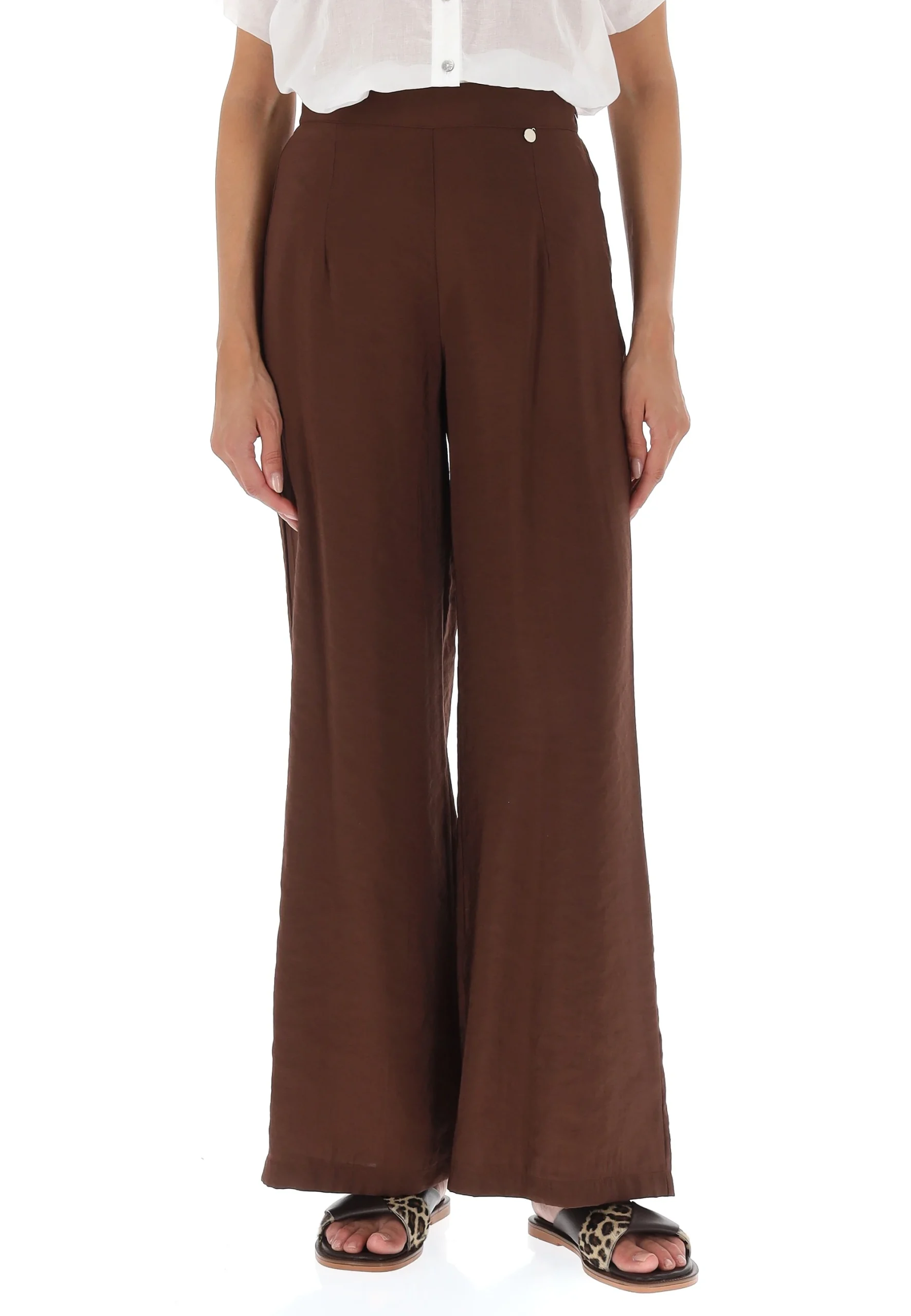 Pantalone ampio con zip laterale in modal èks