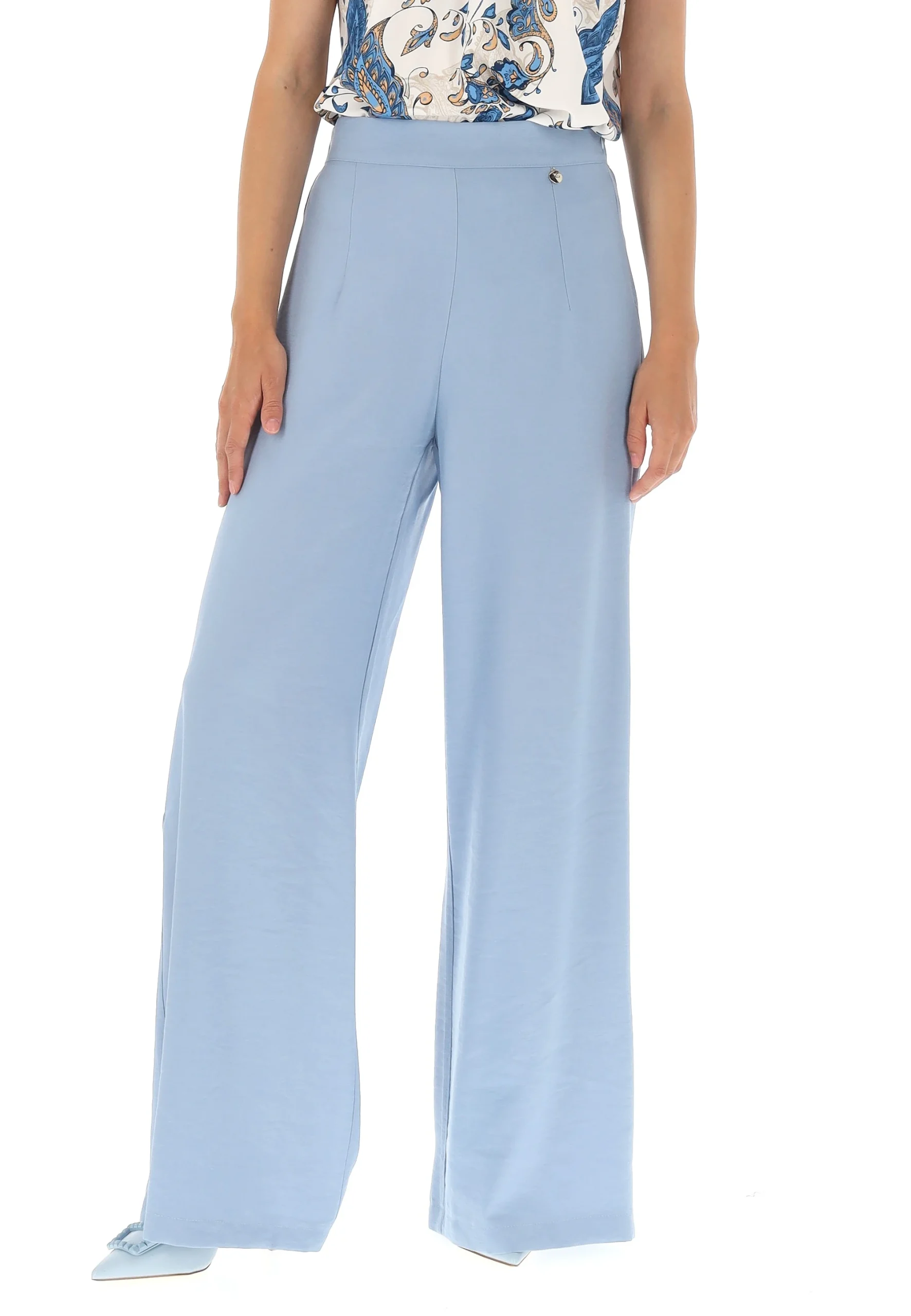 Pantalone ampio con zip laterale in viscosa èks