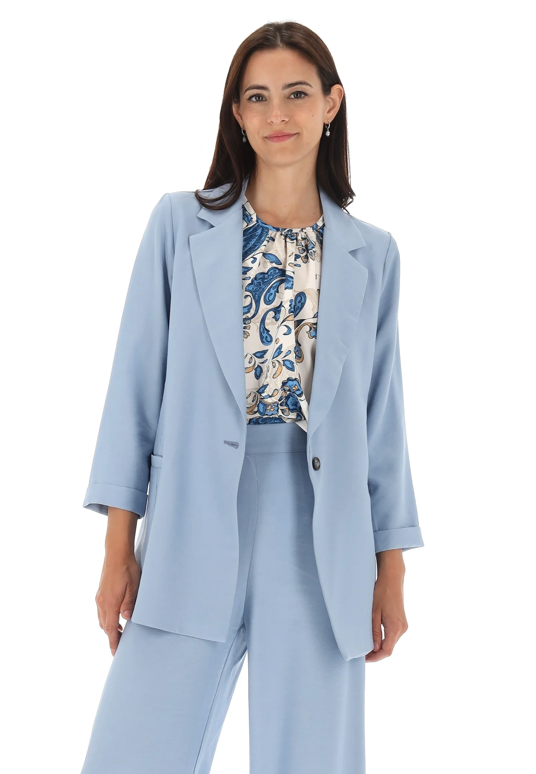 Blazer in viscosa tinta unita èks donna