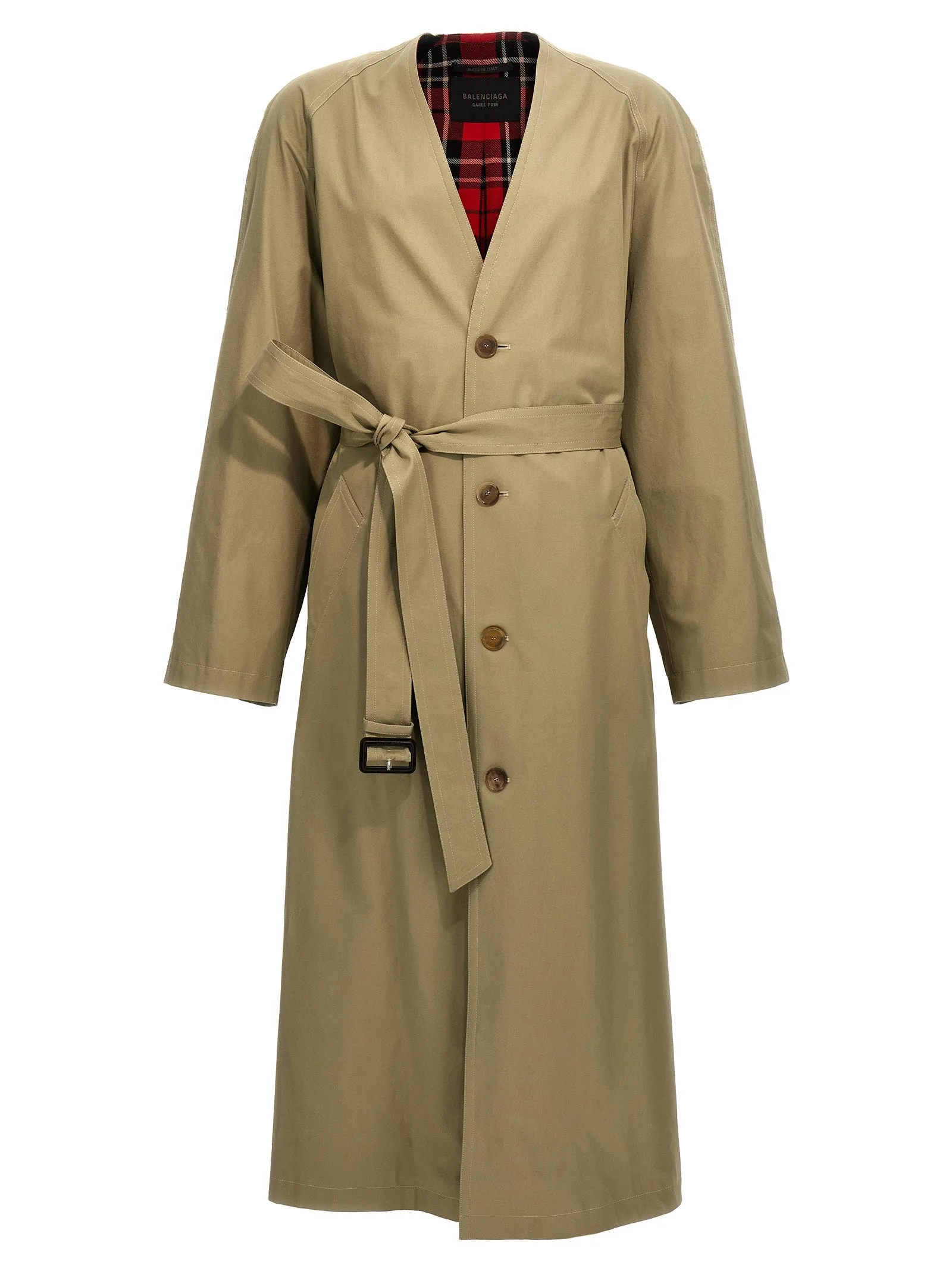 Check Lining Oversize Trench Coat Trench E Impermeabili Beige