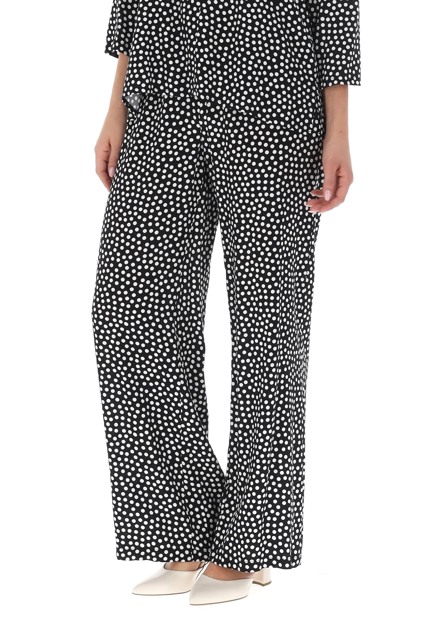 Pantalone in viscosa fantasia pois Main & Land