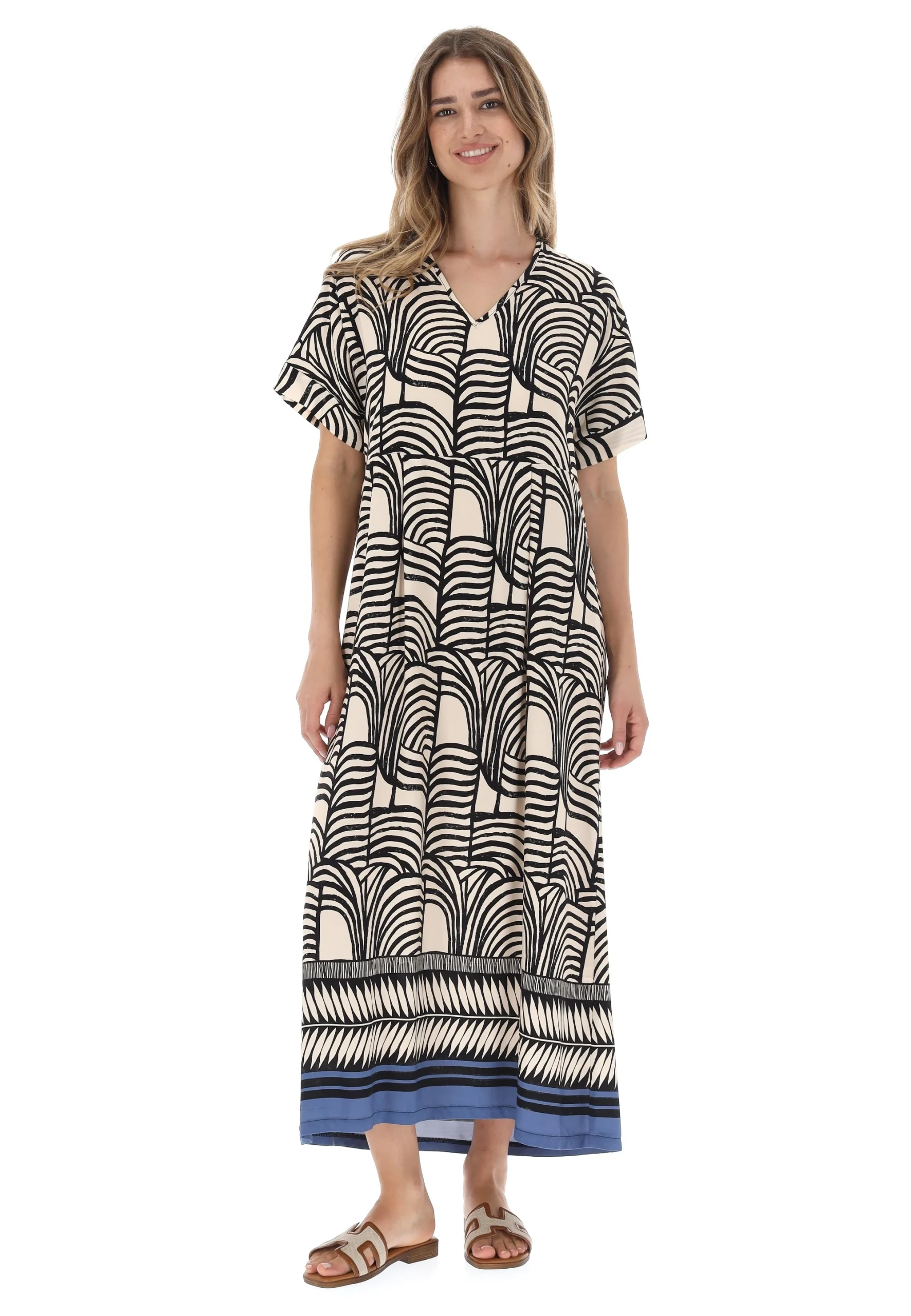 Vestito lungo Main&Land in viscosa fantasia