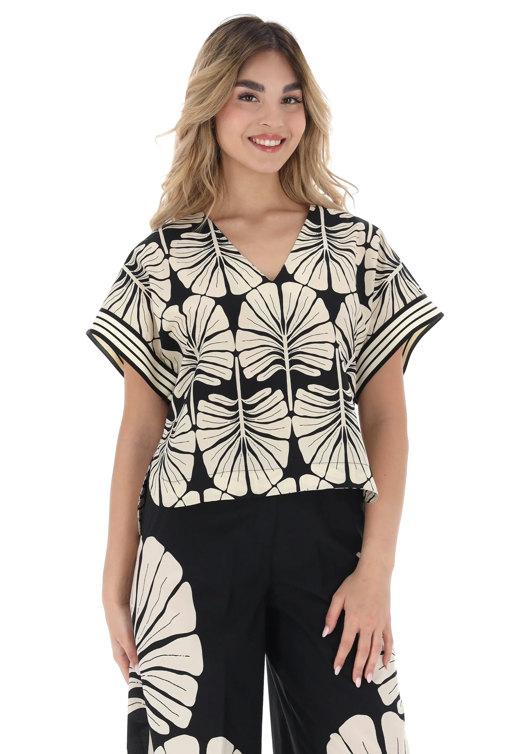 Blusa Dixie donna maxi fantasia e dettaglio manica