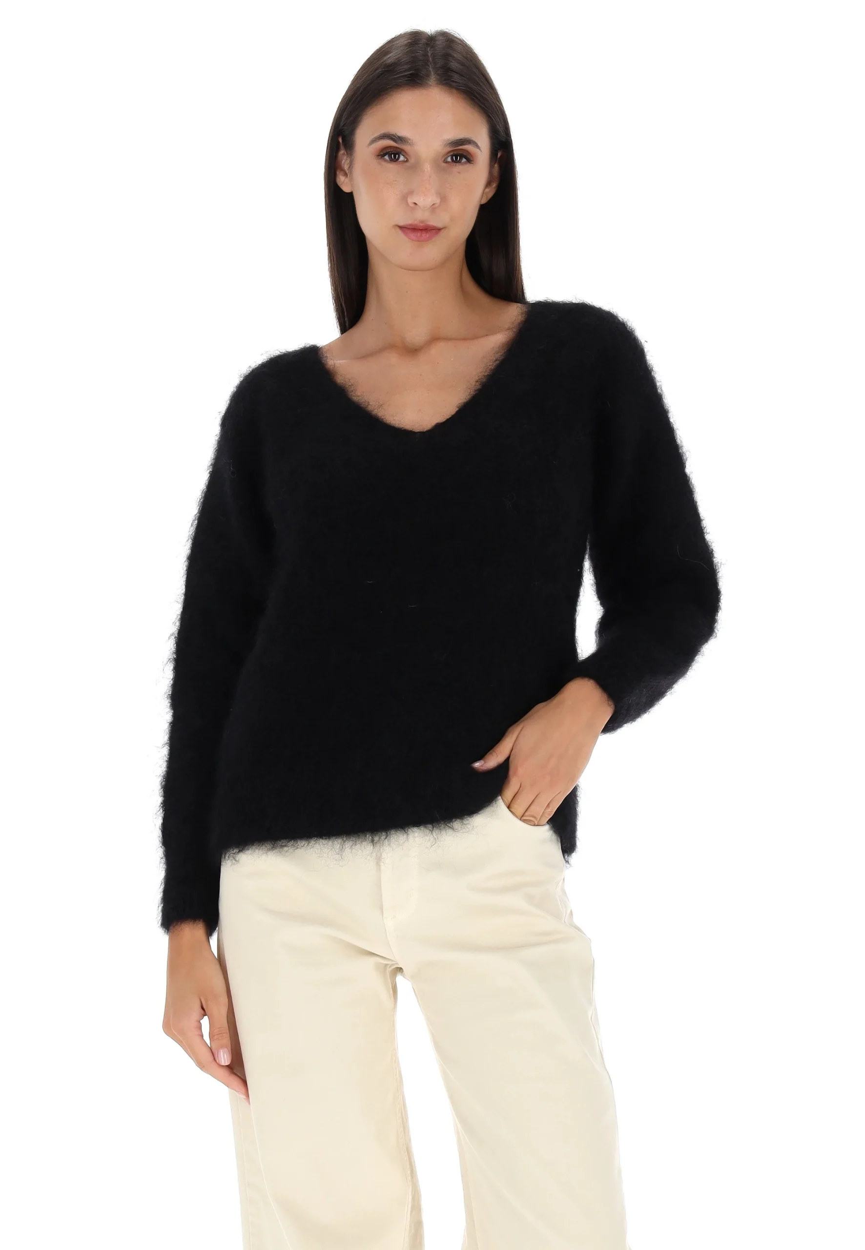 Maglione con scollo a V in tessuto Dixie M277K009A