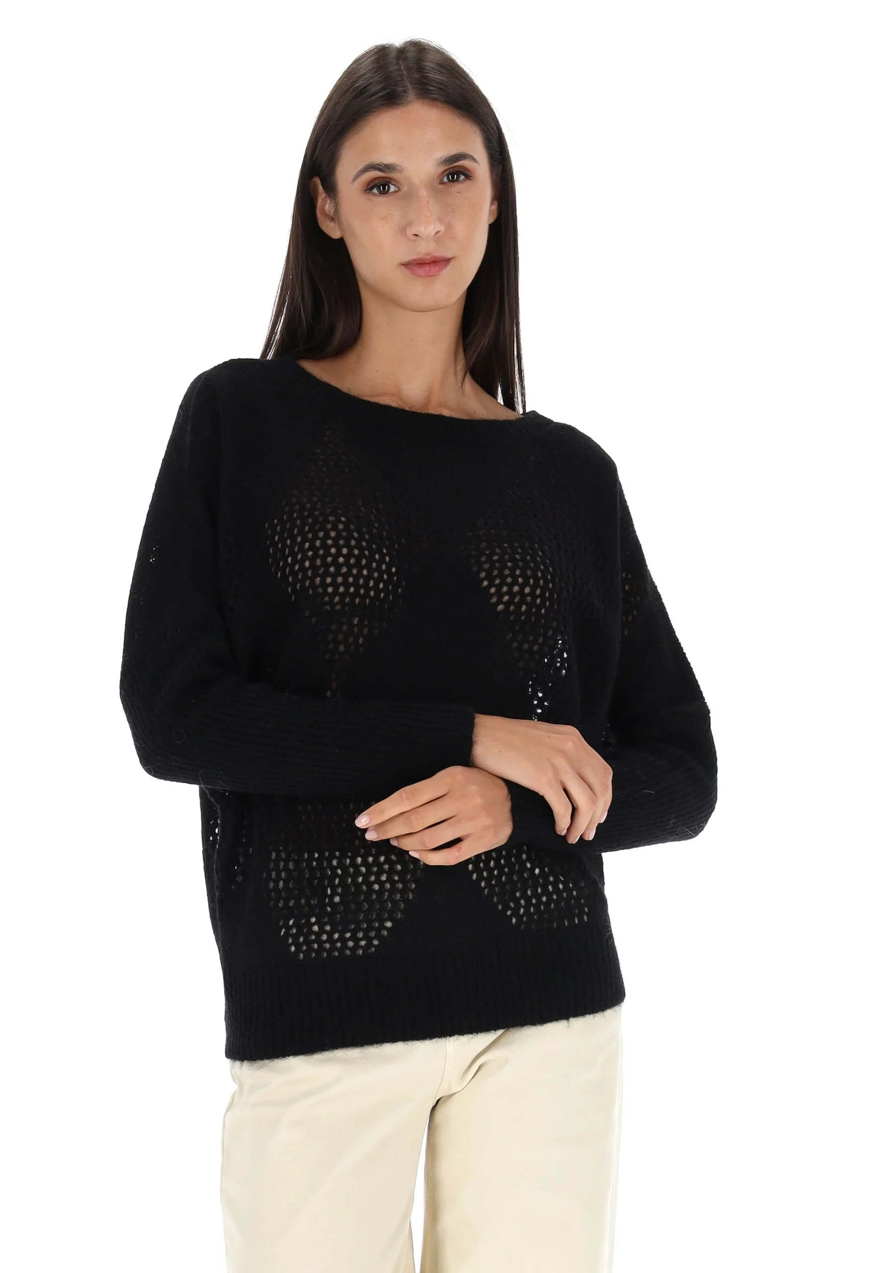 Pullover in misto lana traforato Dixie M560K049A