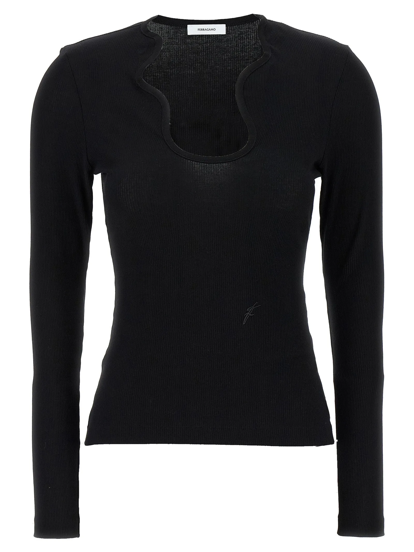 Shaped Neckline Sweater Maglioni Nero
