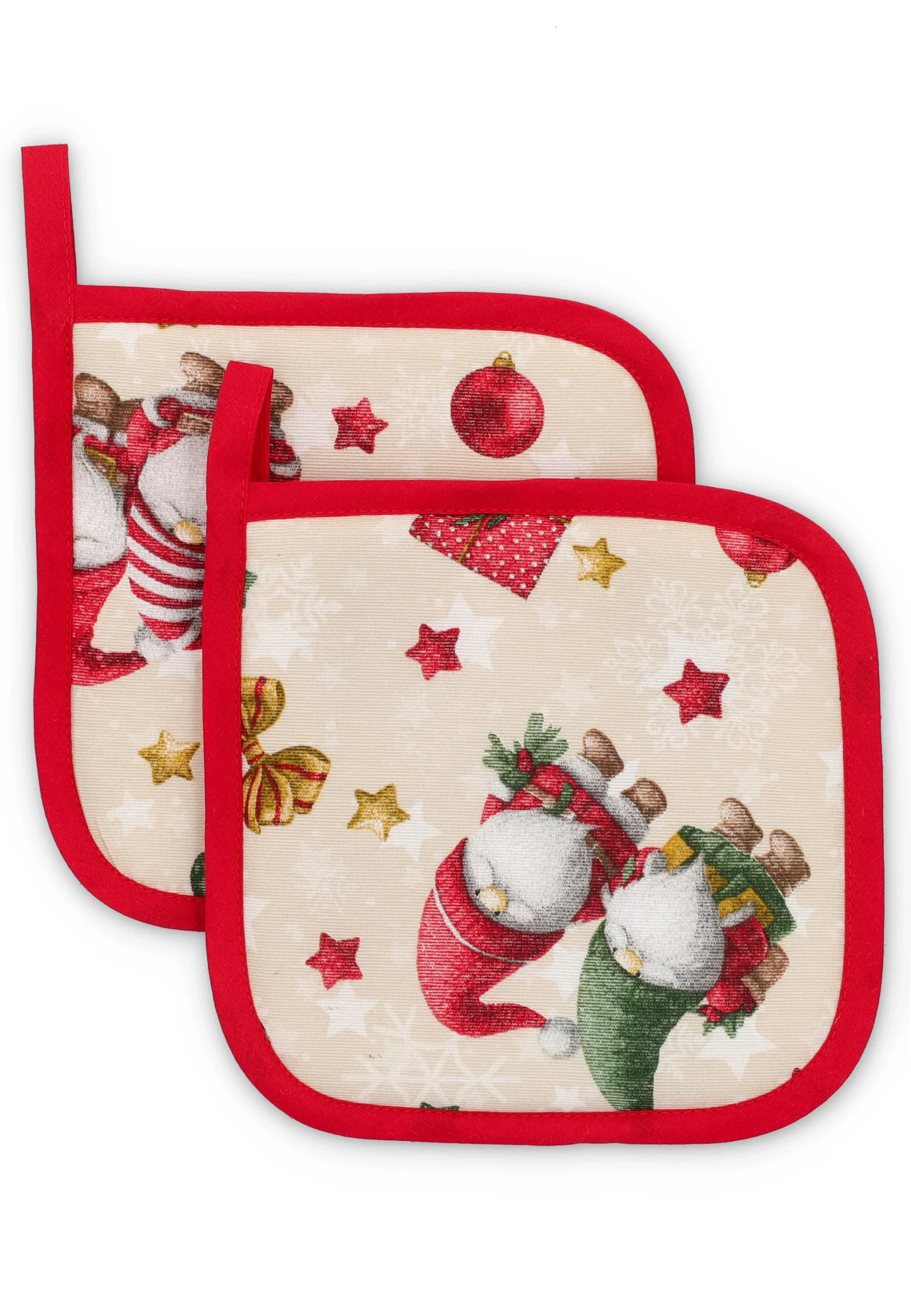 Coppia presine da cucina Dreams con gnomi natalizi