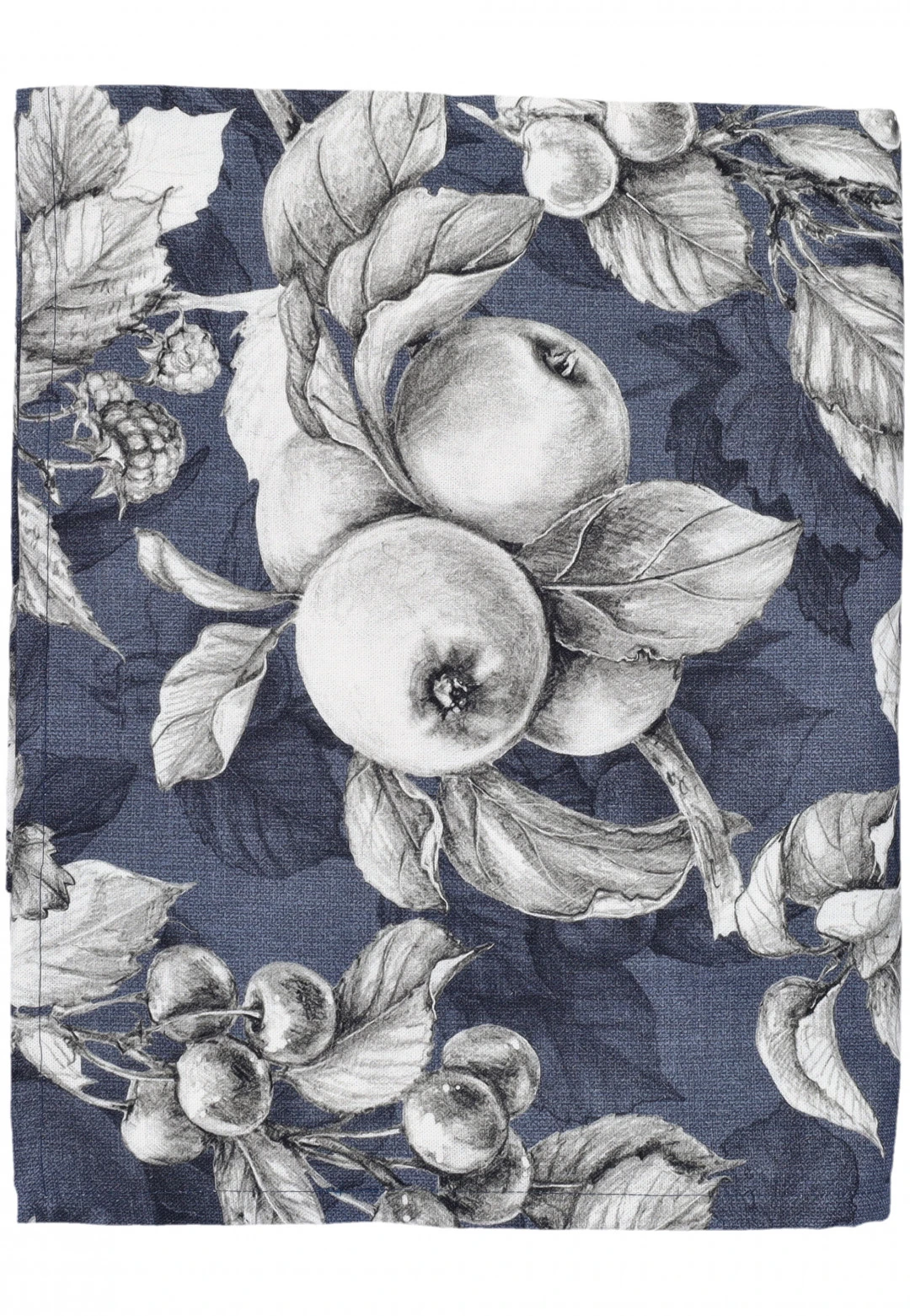 Tovaglia 18 posti 140 x 450 cm in fantasia foglie e frutta Made in Italy