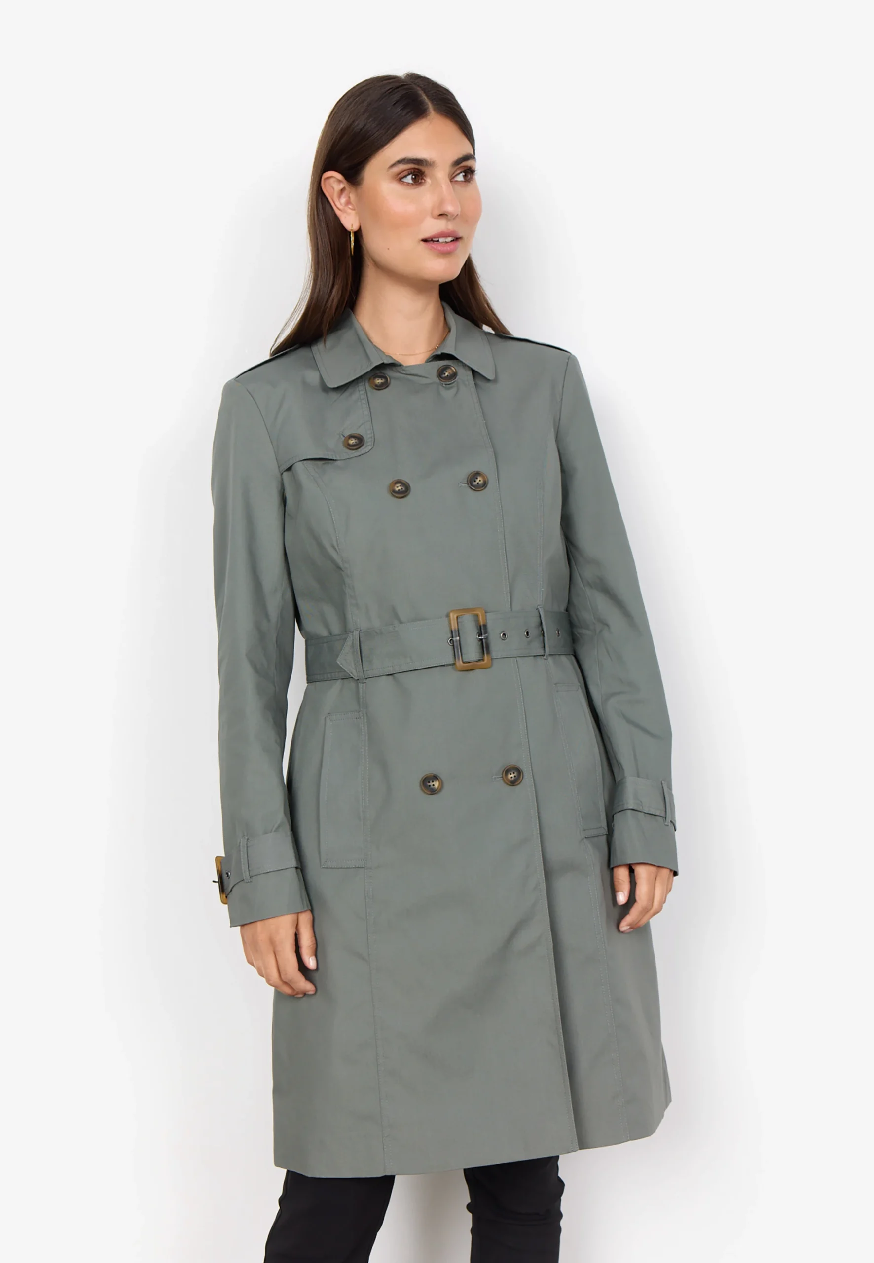 Trench doppiopetto SoyaConcept art.17209 donna con fusciacca