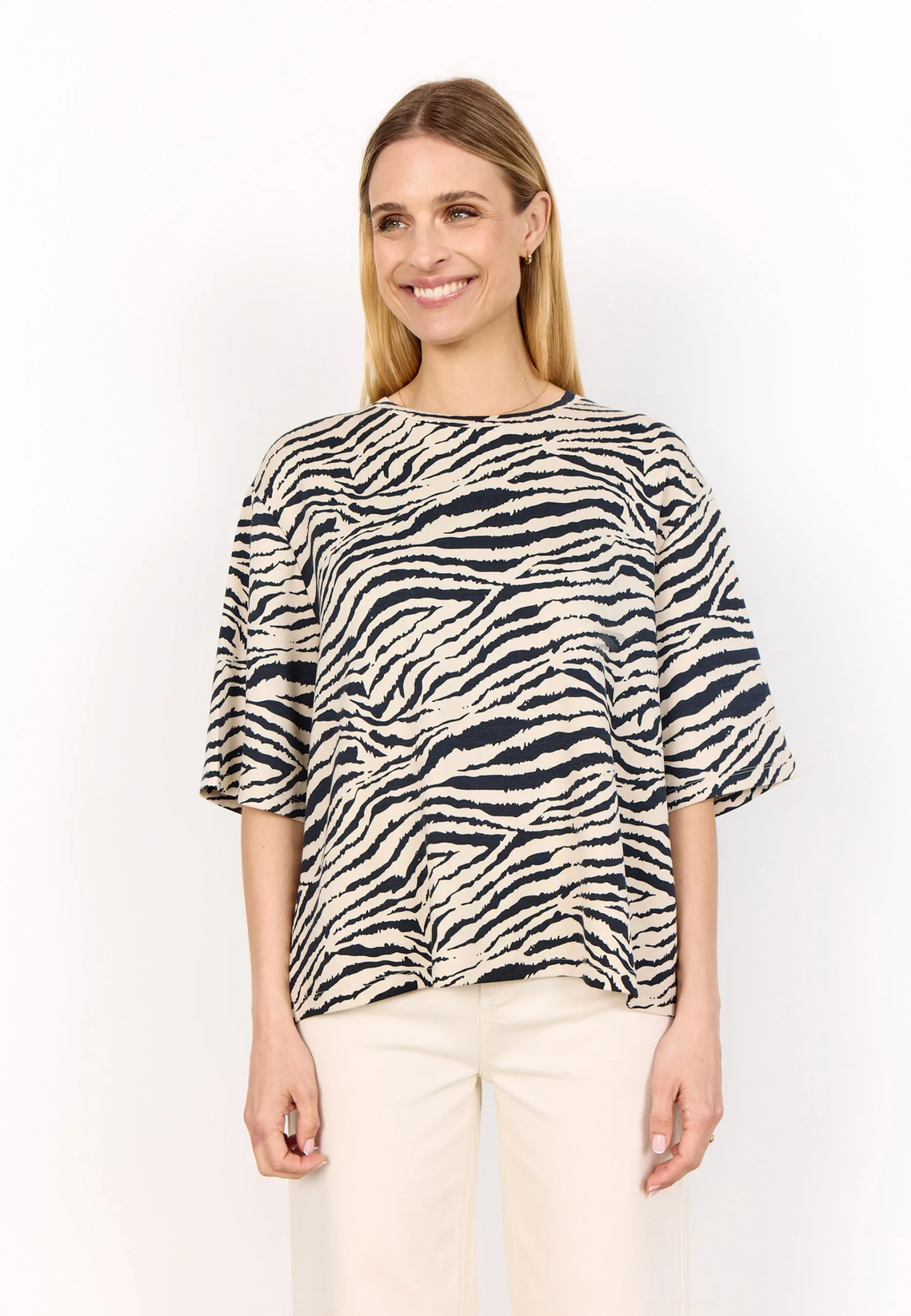 Felpa SoyaConcept con stampa zebrata art. 27115