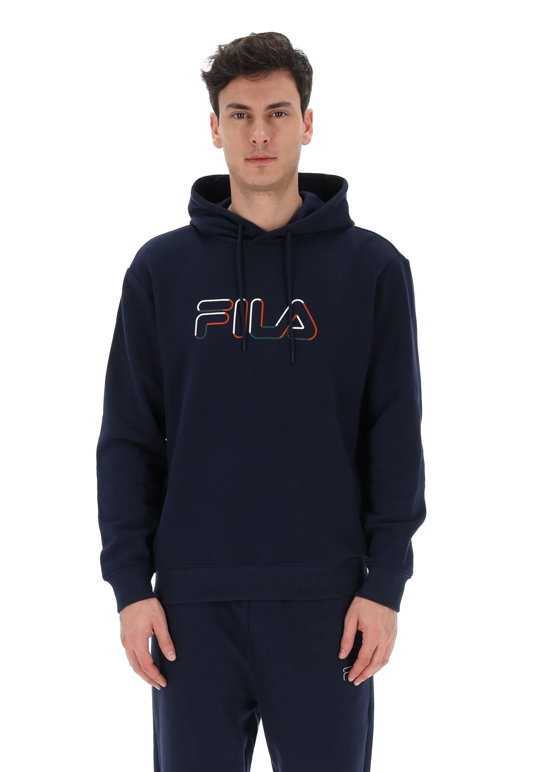 Felpa con cappuccio Fila uomo con logo frontale FAM0787