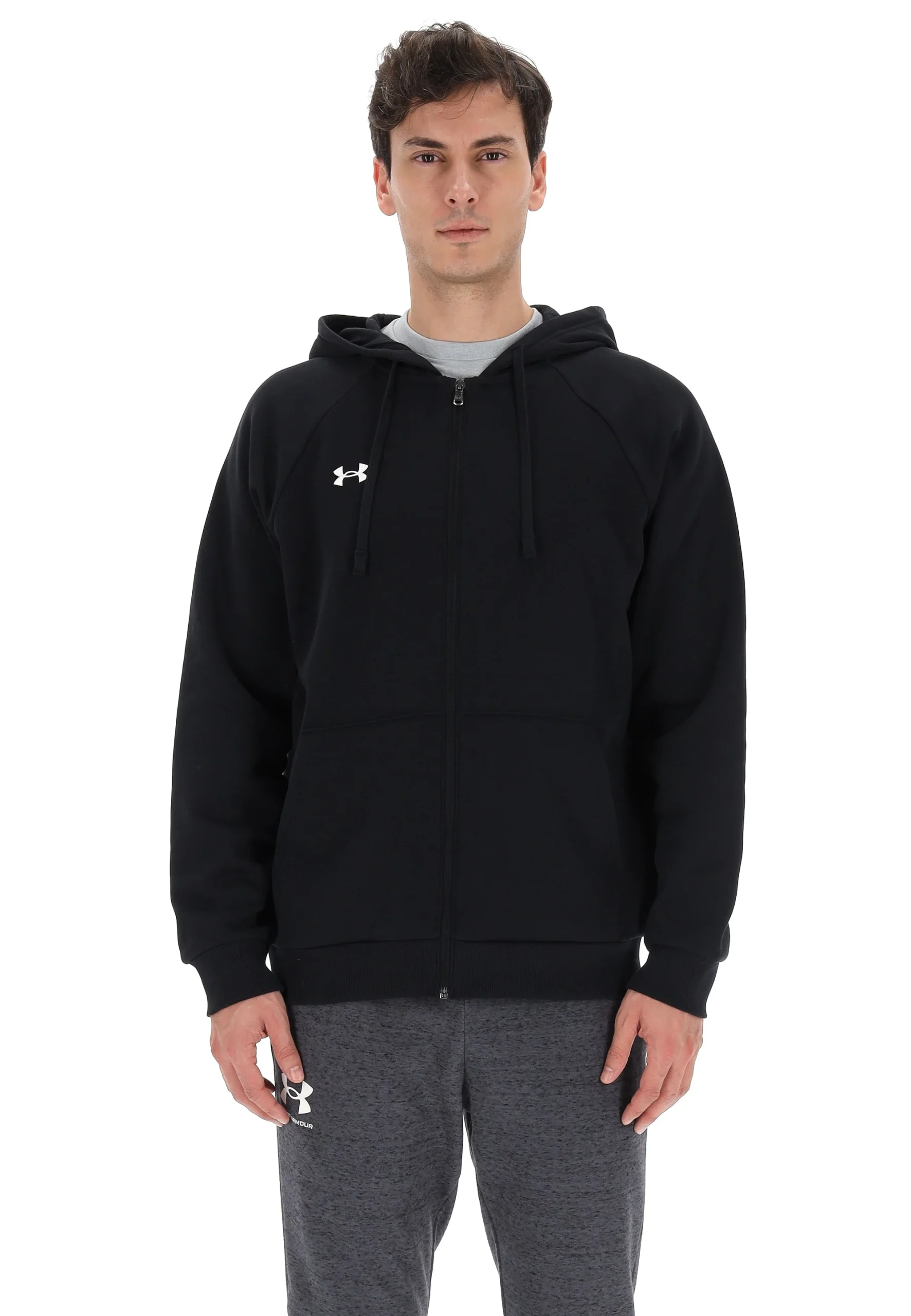 Felpa full zip con cappuccio e logo ricamato art. 1379767