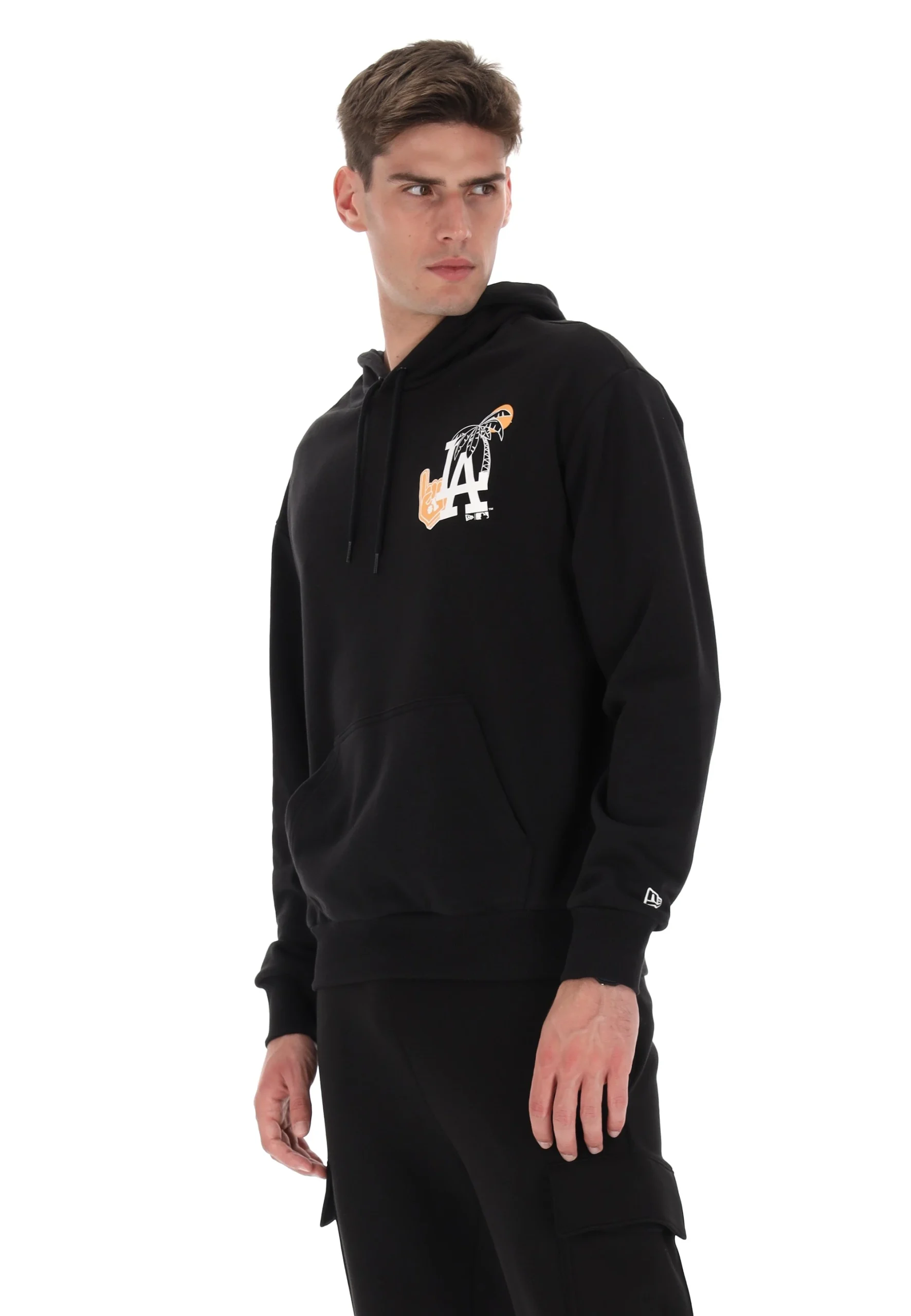 Felpa con cappuccio New Era uomo con stampa