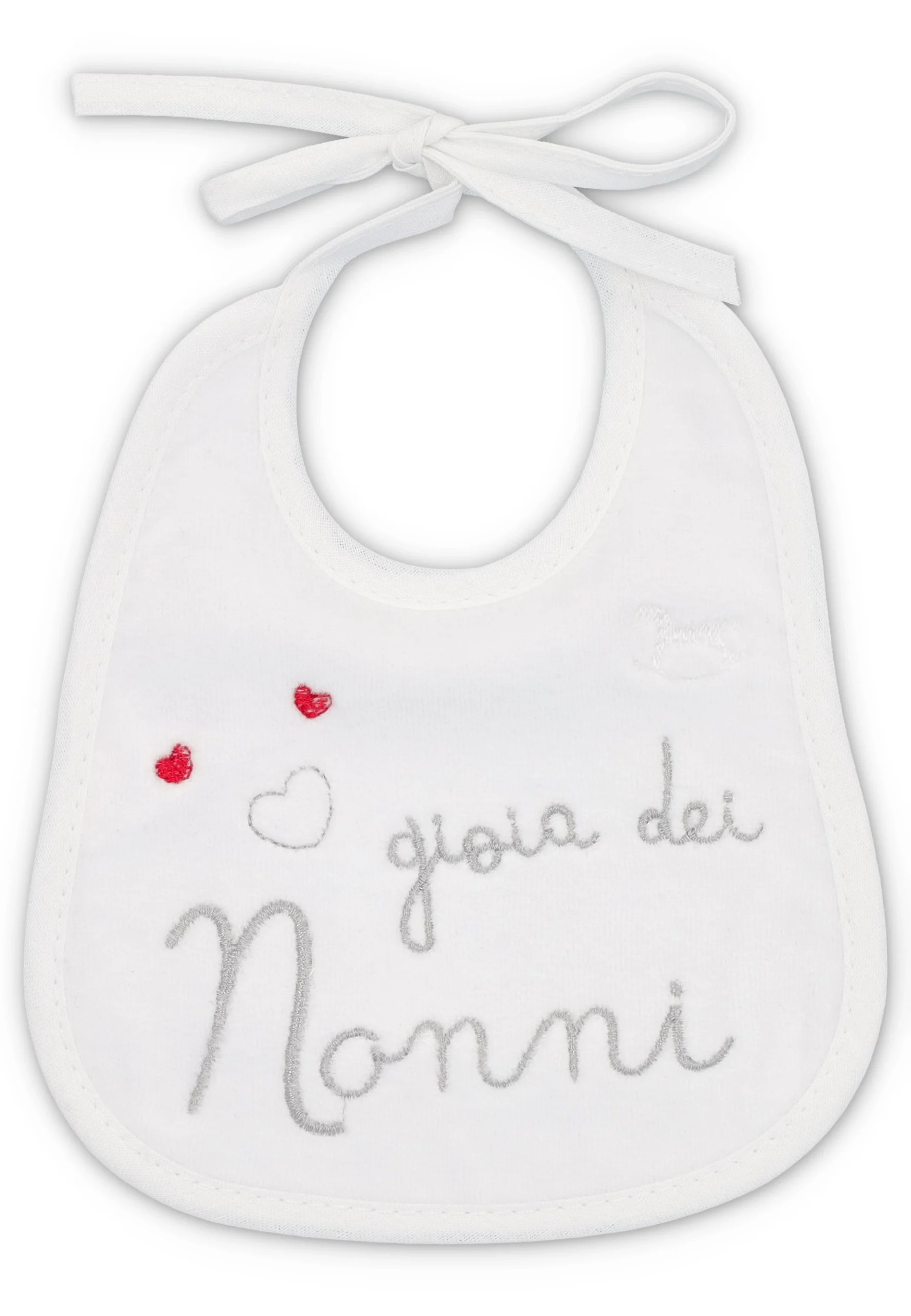 Bavaglino con ricamo scritta frontale