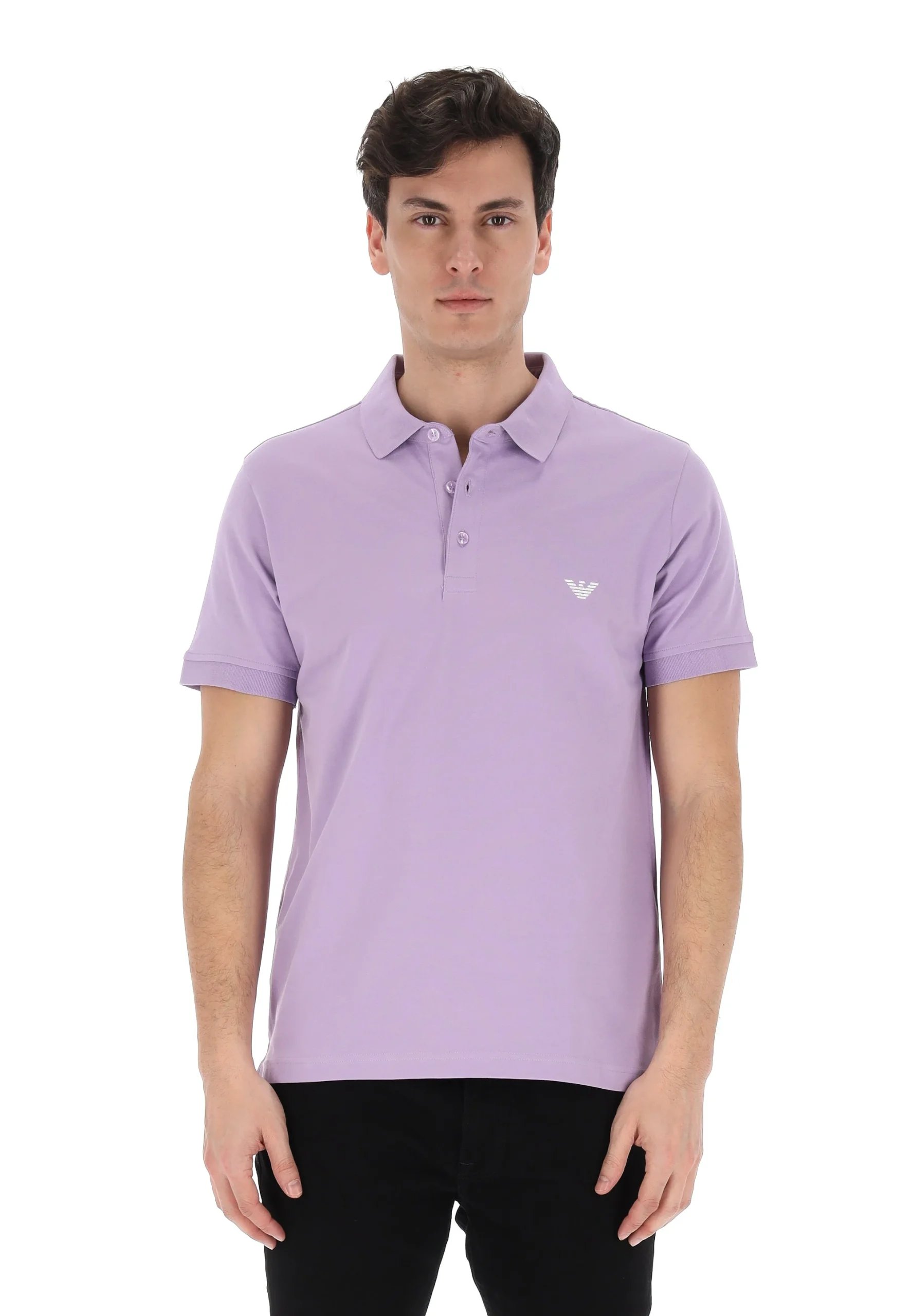 Polo in cotone piquet Emporio Armani con logo ricamato