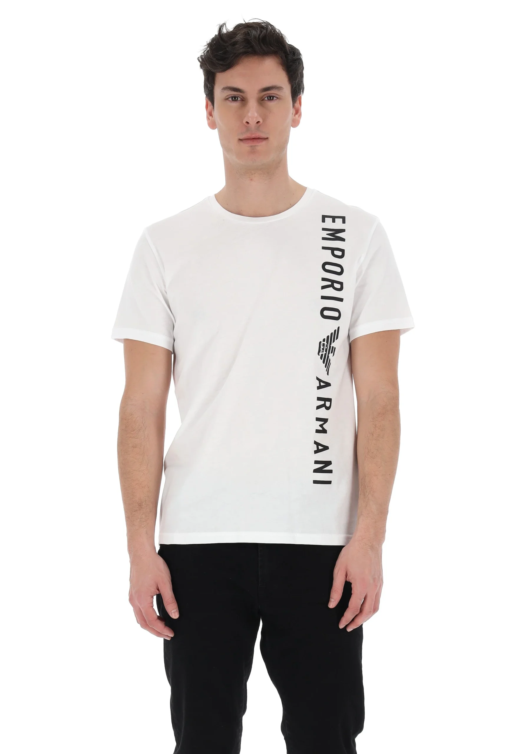 T-shirt Emporio Armani uomo con scritta logo verticale