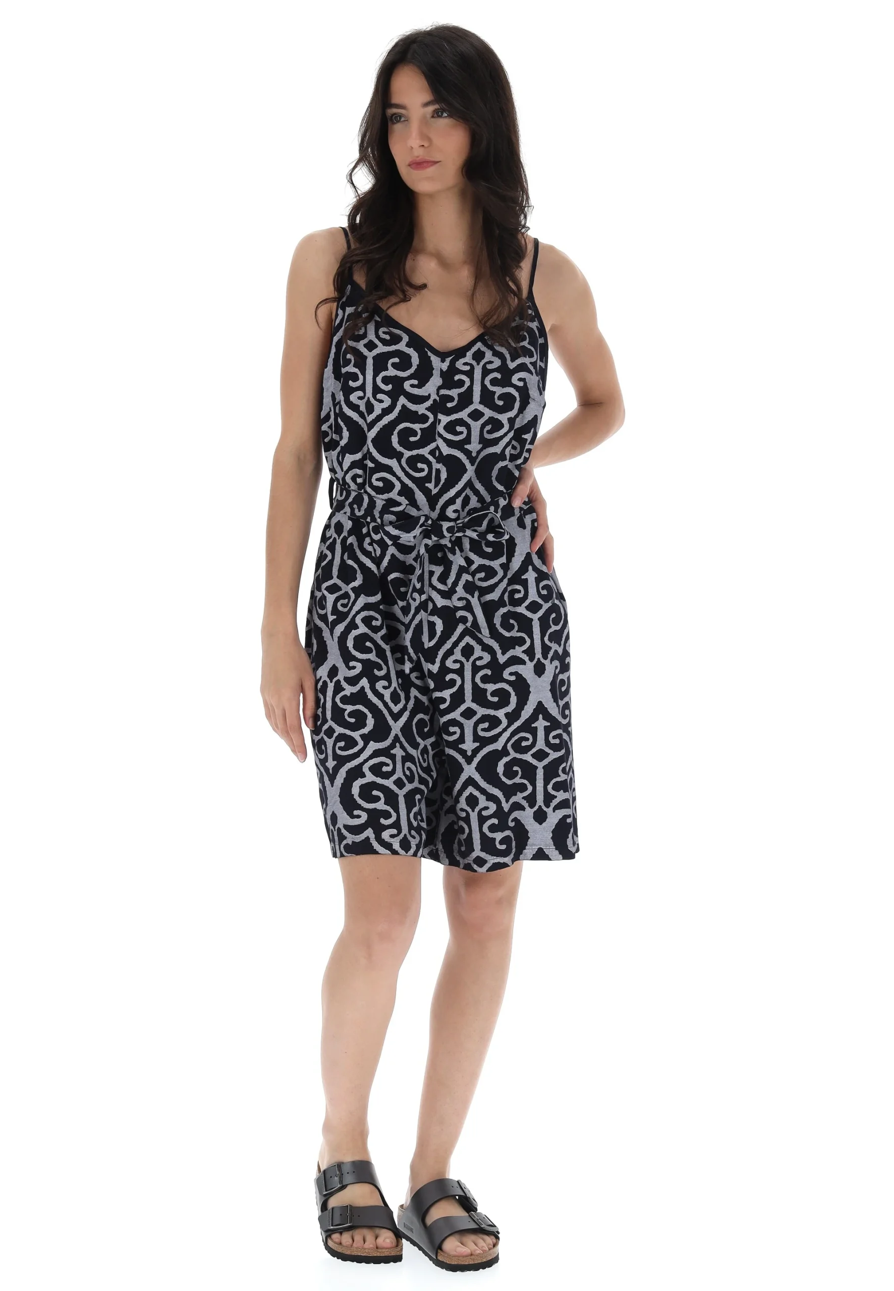 Tuta corta in viscosa fantasia all over èks