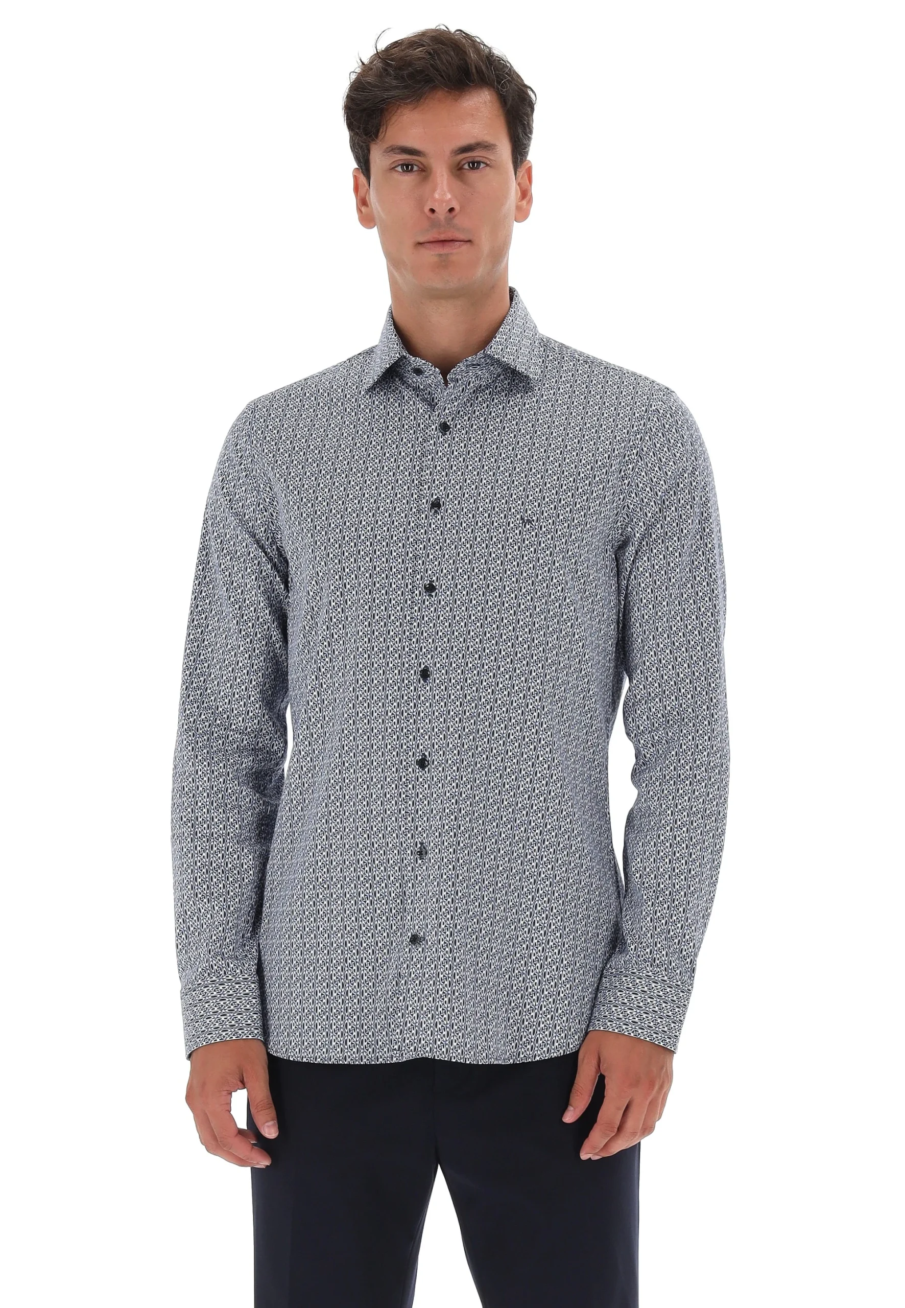 Camicia manica lunga Michael Kors slim fit con lettering all over 1622