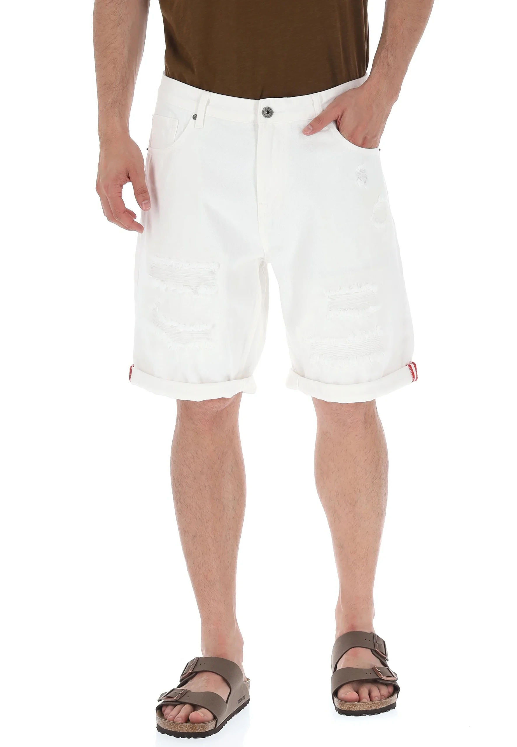 Bermuda 8.9 relaxed fit con rotture