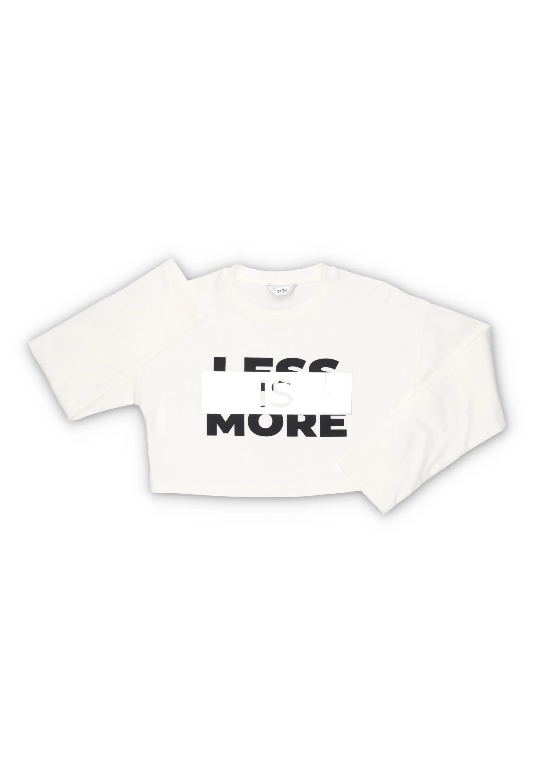 Maglia crop manica lunga con stampa metalizzata