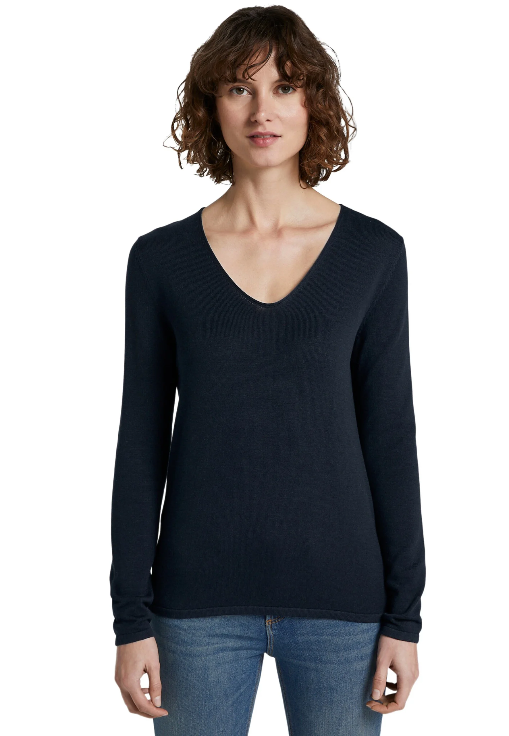 Pullover leggero Tom Tailor scollo a V misto viscosa art.1012976