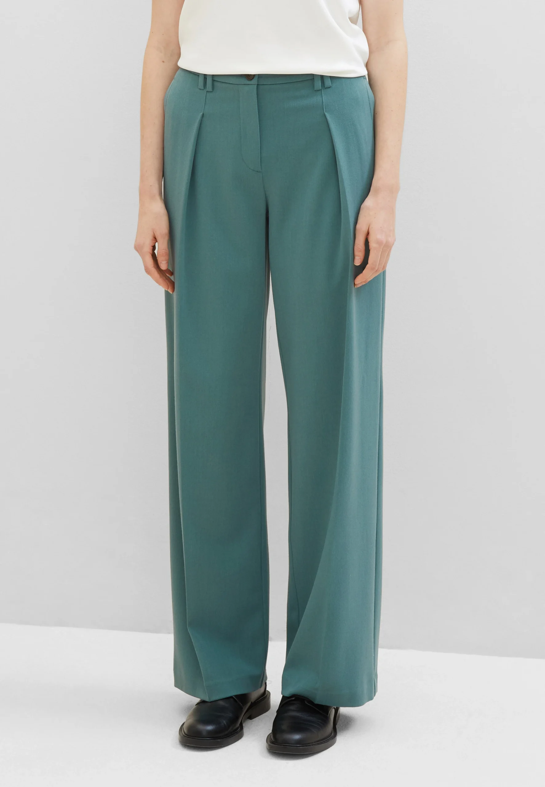 Pantapalazzo tinta unita con tasche laterali Tom Tailor