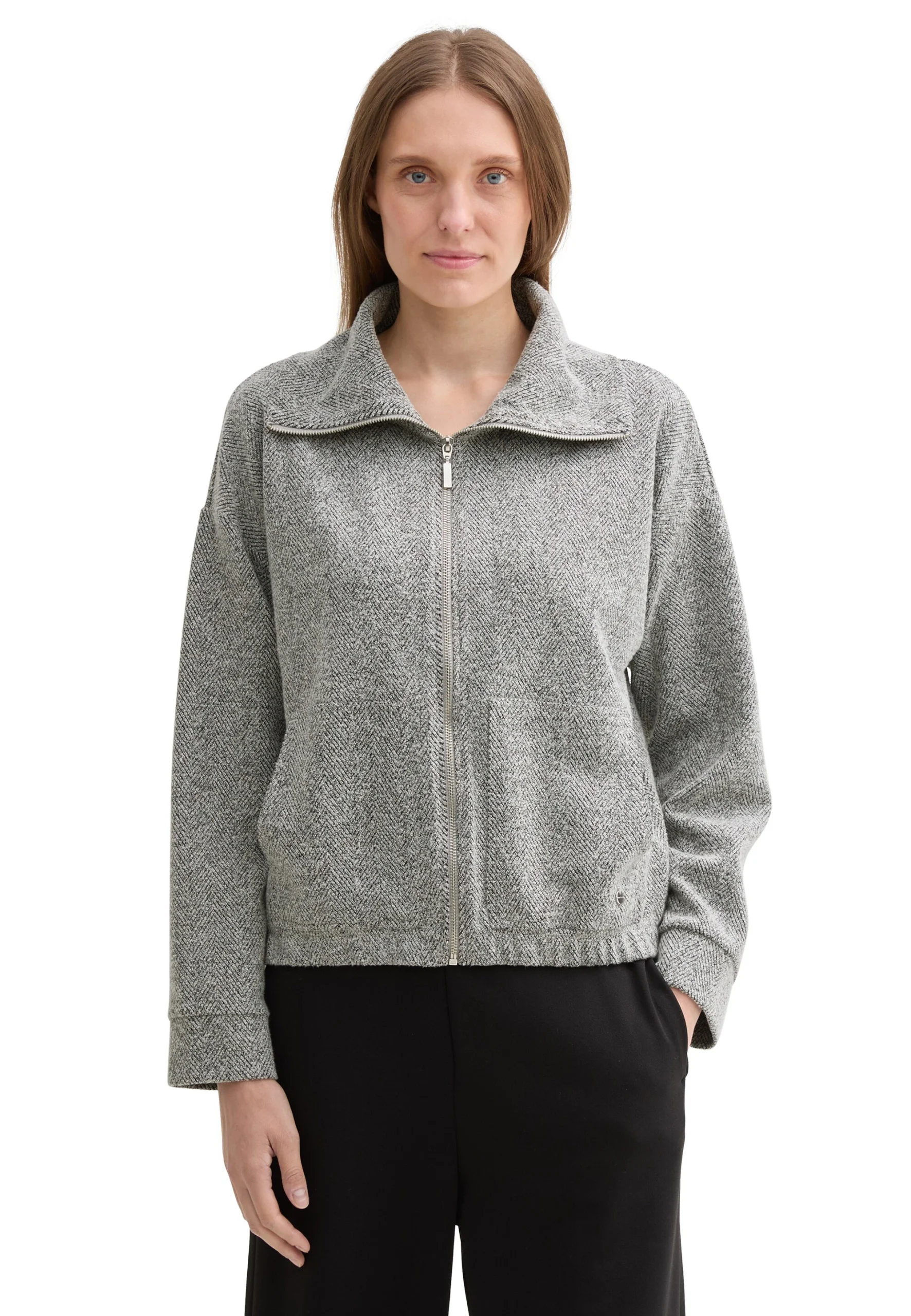 Felpa full zip lavorata Tom Tailor art. 1044252