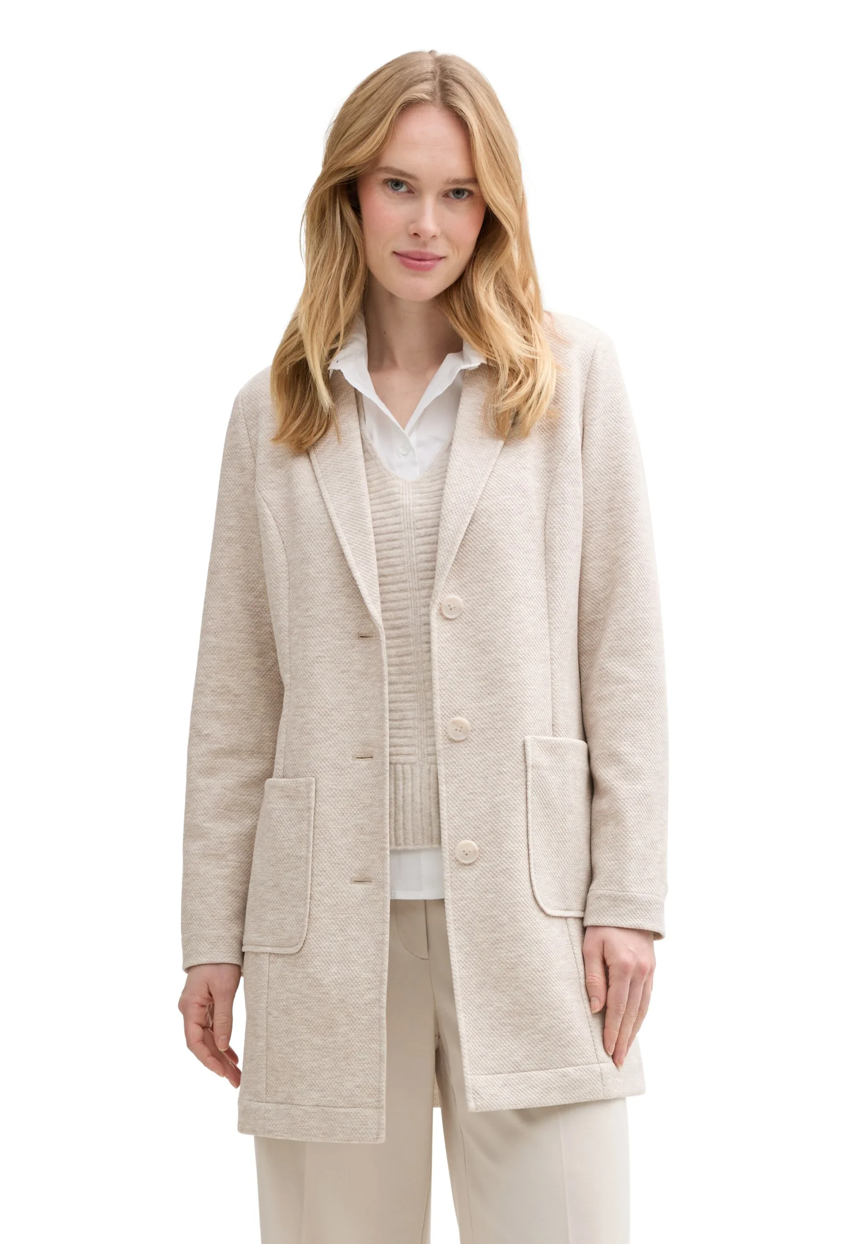 Giacca lunga in tessuto leggero goffrato Tom Tailor