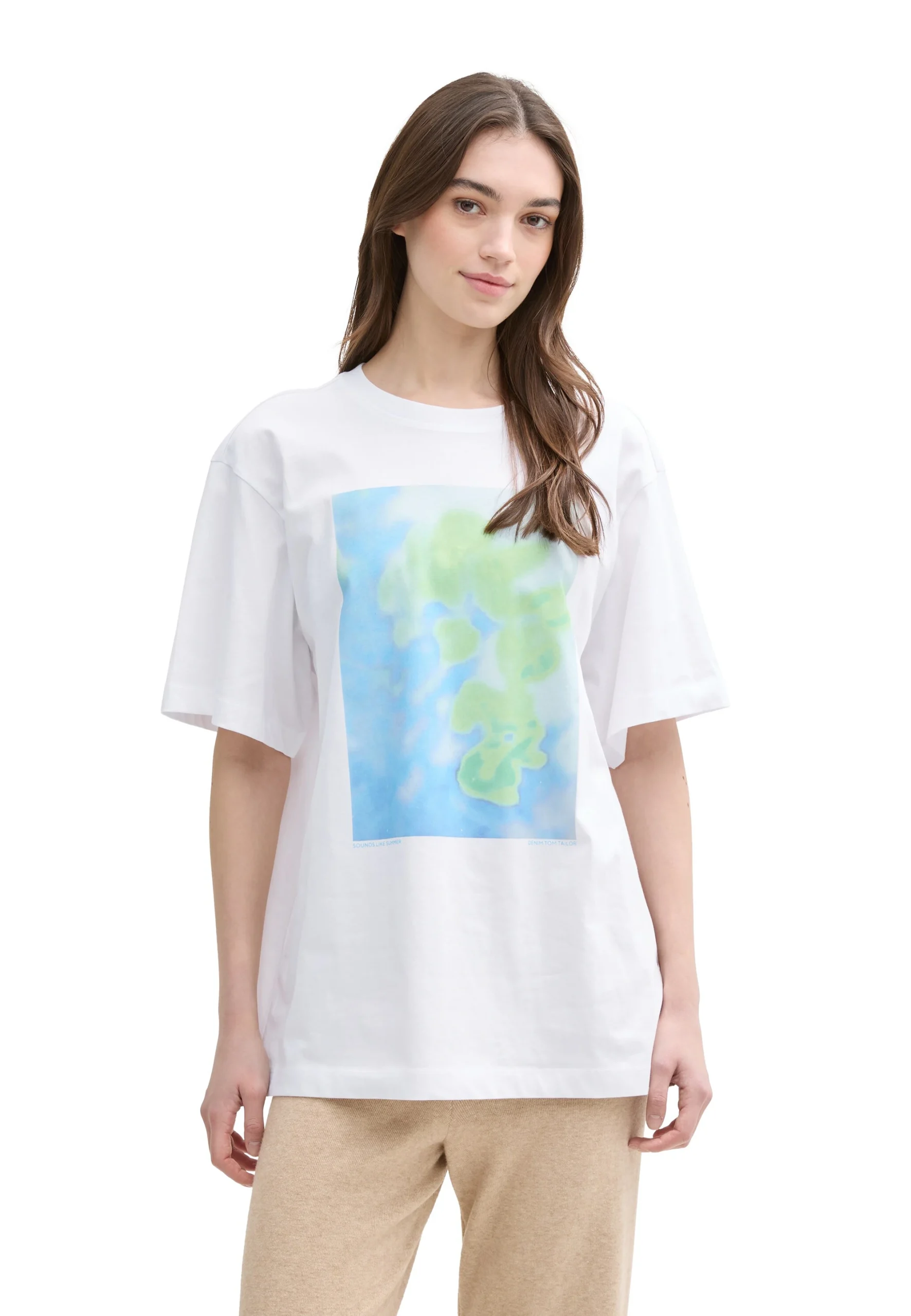 T-shirt relaxed Denim Tom Tailor con stampa astratta art.1046560