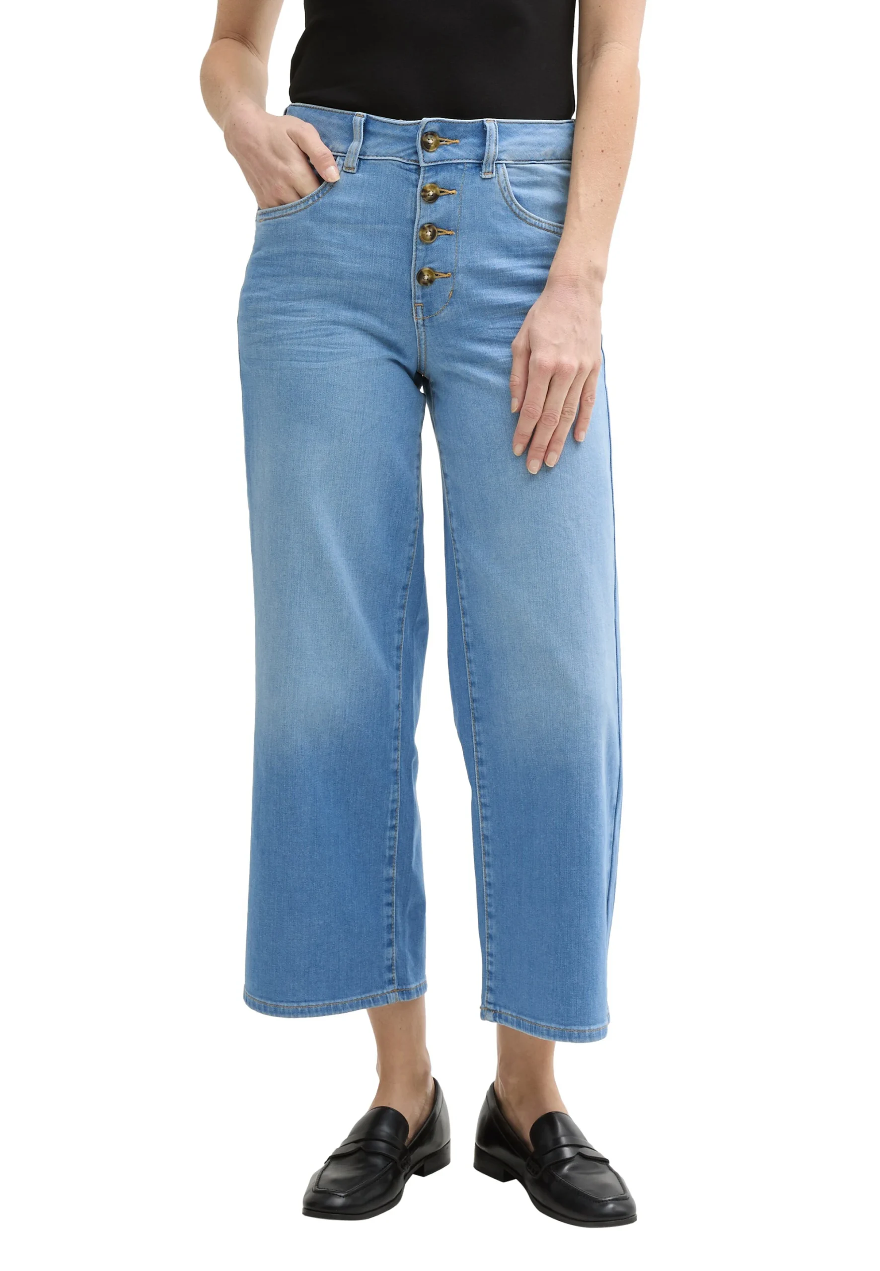 Jeans cropped donna Tom Tailor con bottoni art.1046584
