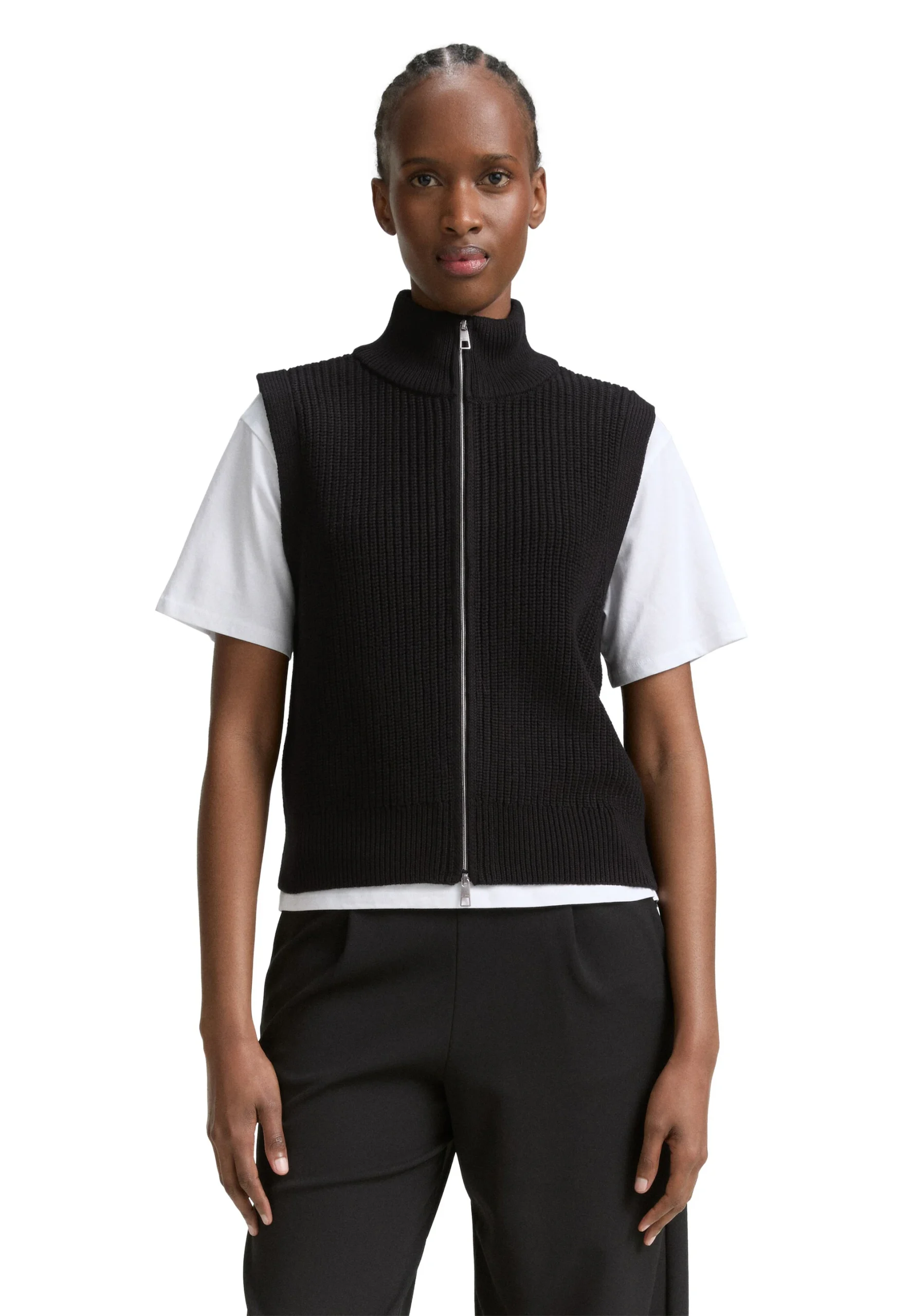 Pullover smanicato costa inglese Denim Tom Tailor con zip art.1047887