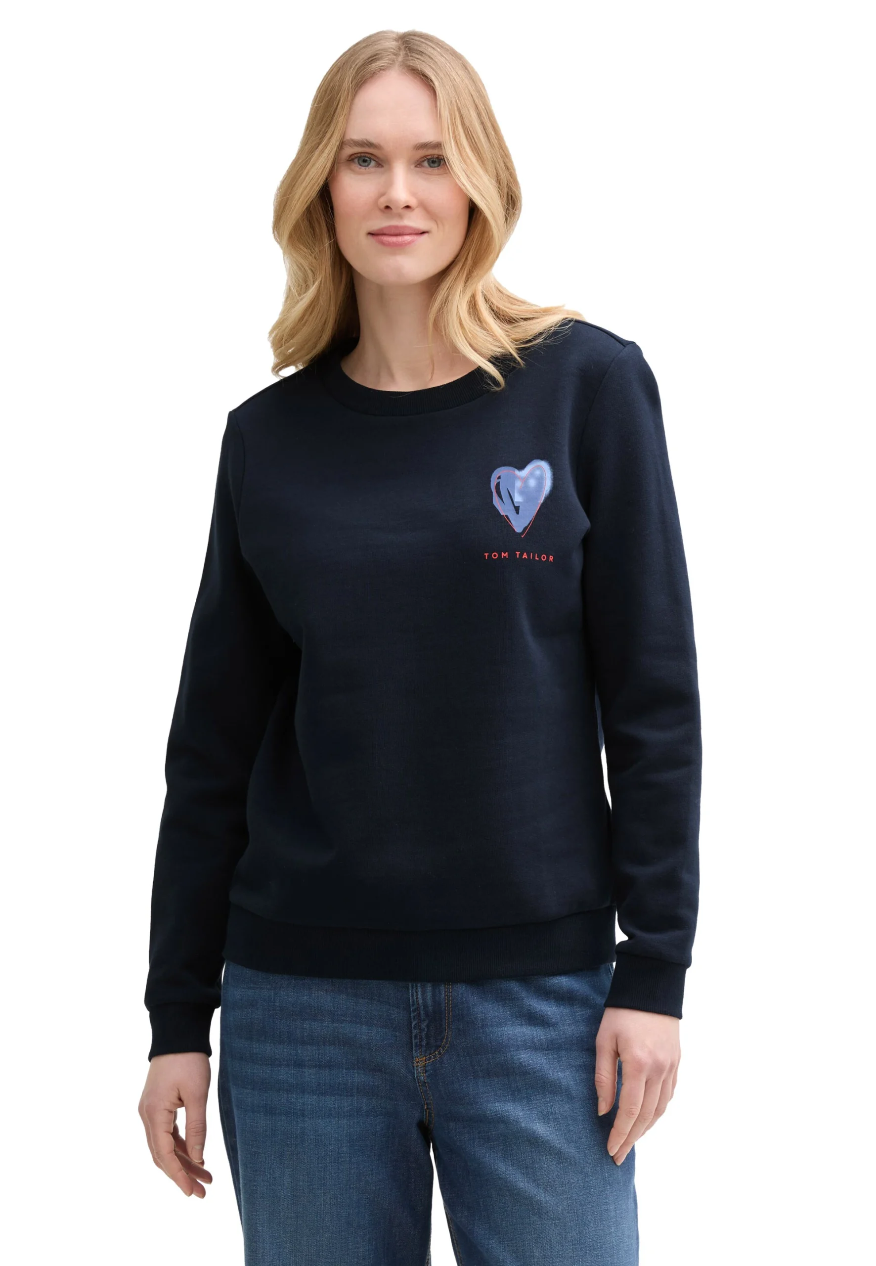 Felpa girocollo Tom Tailor con stampa cuore